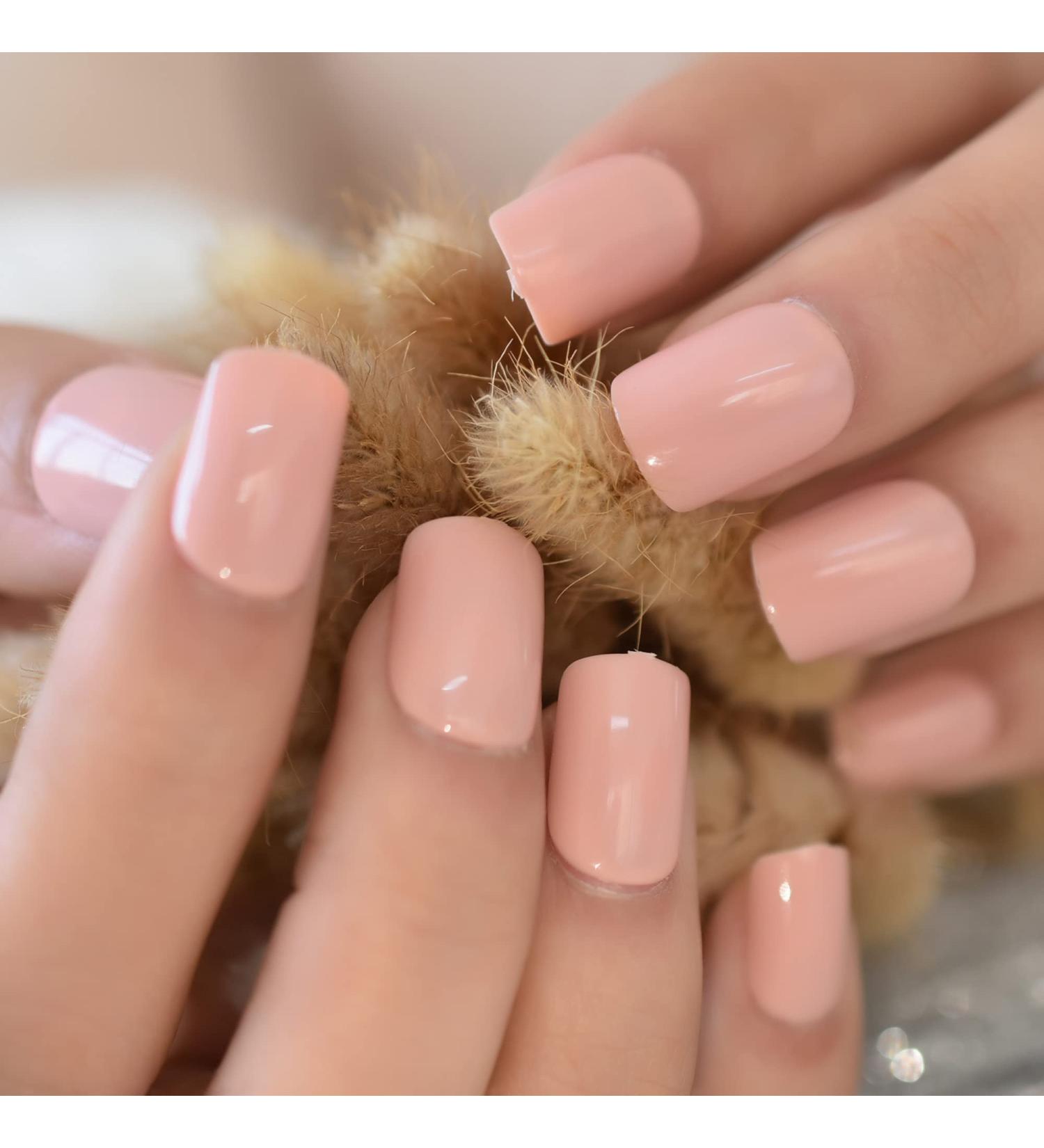 Buy Cornus Pink Trendy Pure Color Press-On Nails - Shiny Short Squoval 24pcs Set for DIY Art - Perfect for Women & Girls - International Shipping Available! - Buy Online on GoSupps.com