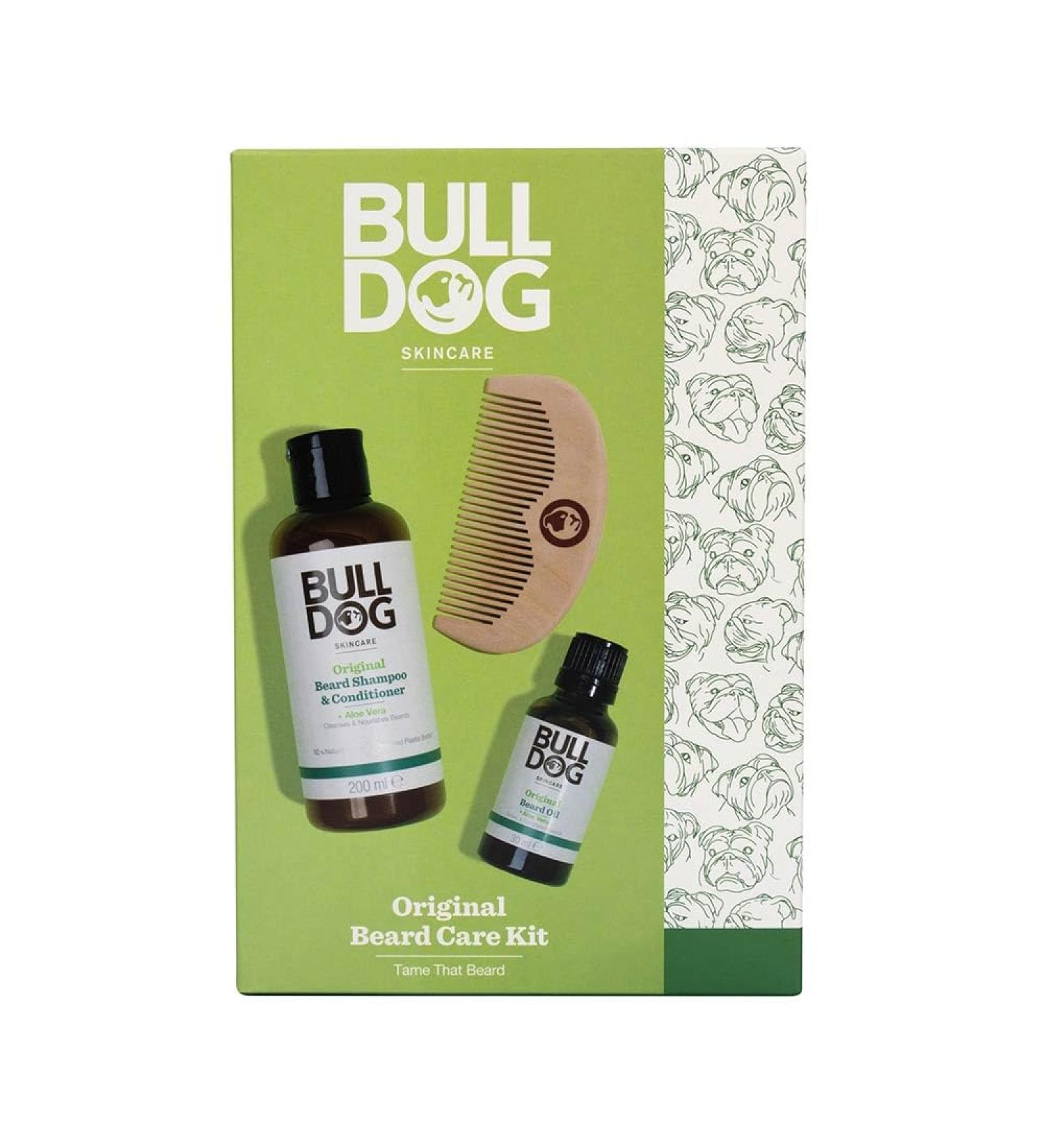 BULLDOG SKINCARE Original Beard Care Giftset for Men - Beard Shampoo, Conditioner, Oil & Comb | Beard Care Kit - Buy Online on GoSupps.com