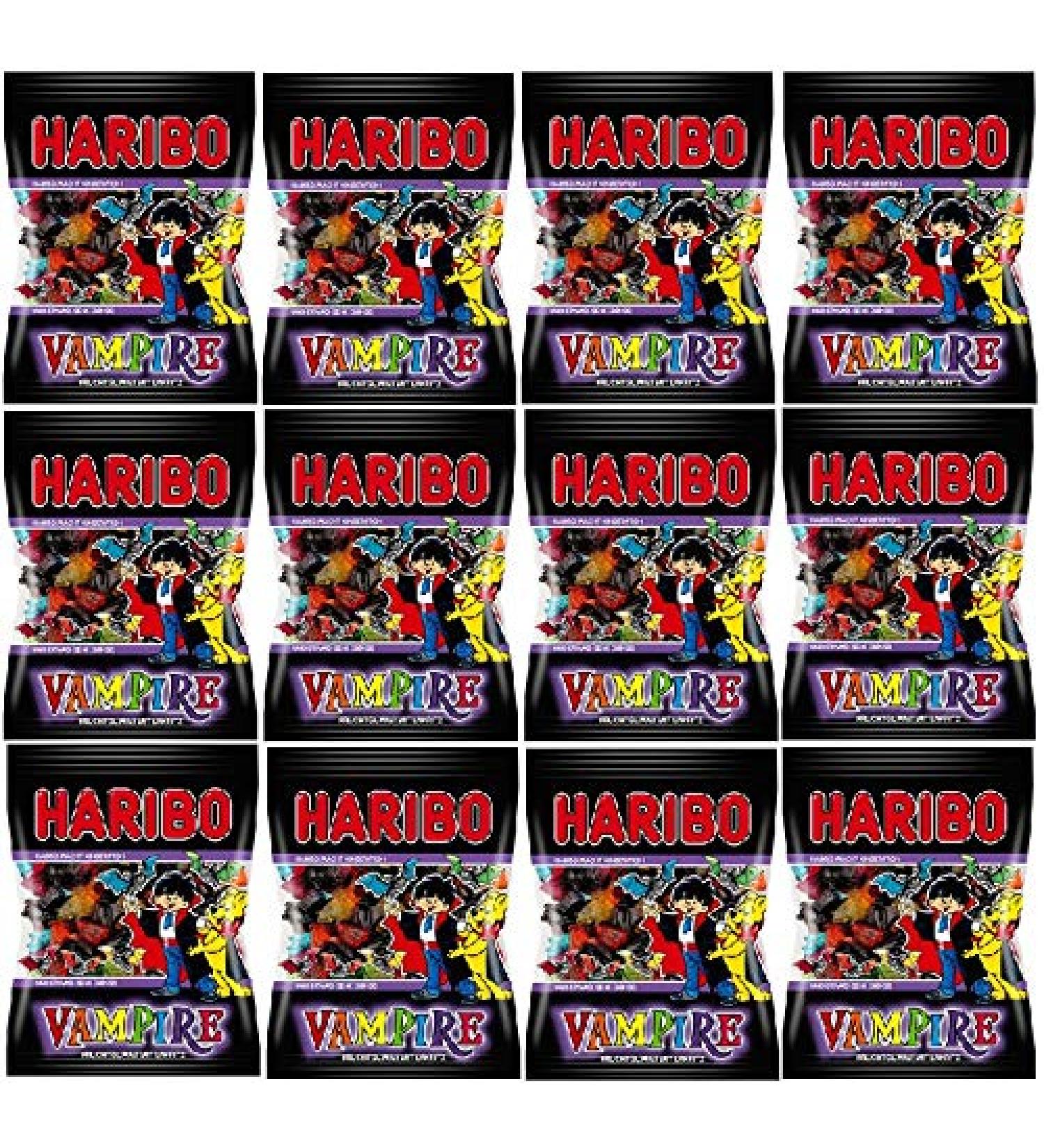 HARIBO Pack of 12 Multi-Coloured Haribo Vampire Sachets 200g (12 x 200g)