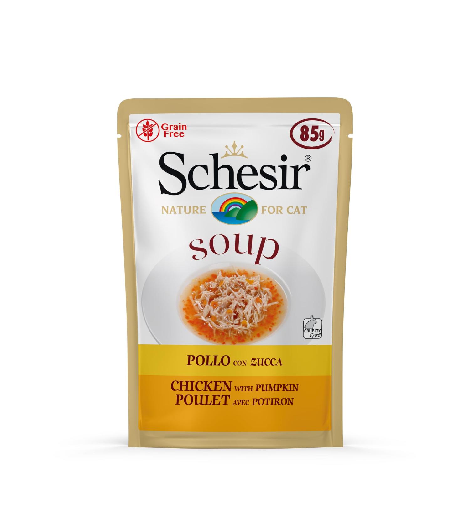 Schesir Cat Soup Pumpkin Chicken Cat Soup 20 Sachets x 85 g - Buy Online on GoSupps.com