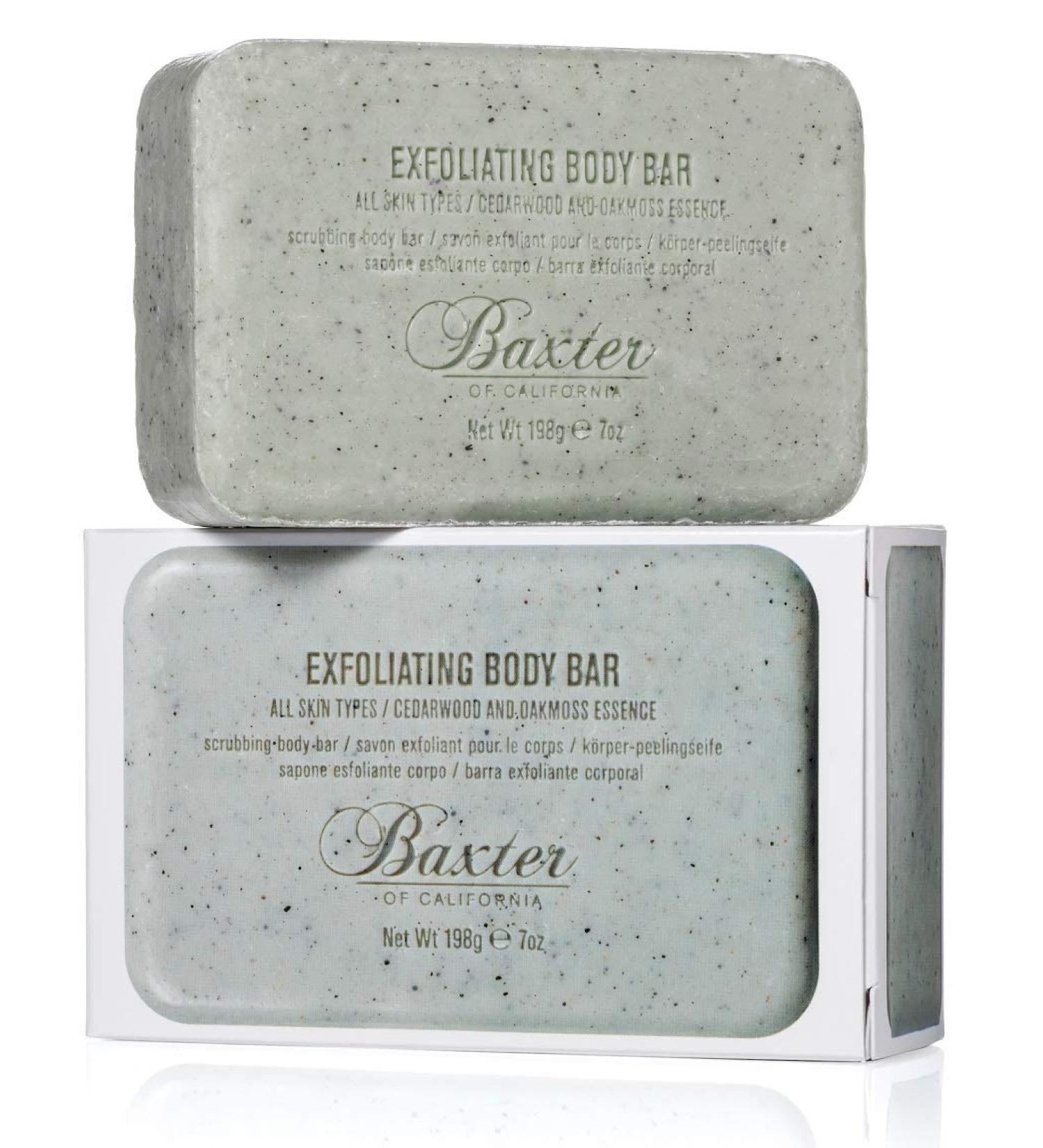 Baxter of California Exfoliating Body Bar Soap for Men | Cedarwood & Oak Moss | 7 oz | For All Skin Types | Buffs Dry Skin & Boosts Cell Renewal - Buy Online on GoSupps.com