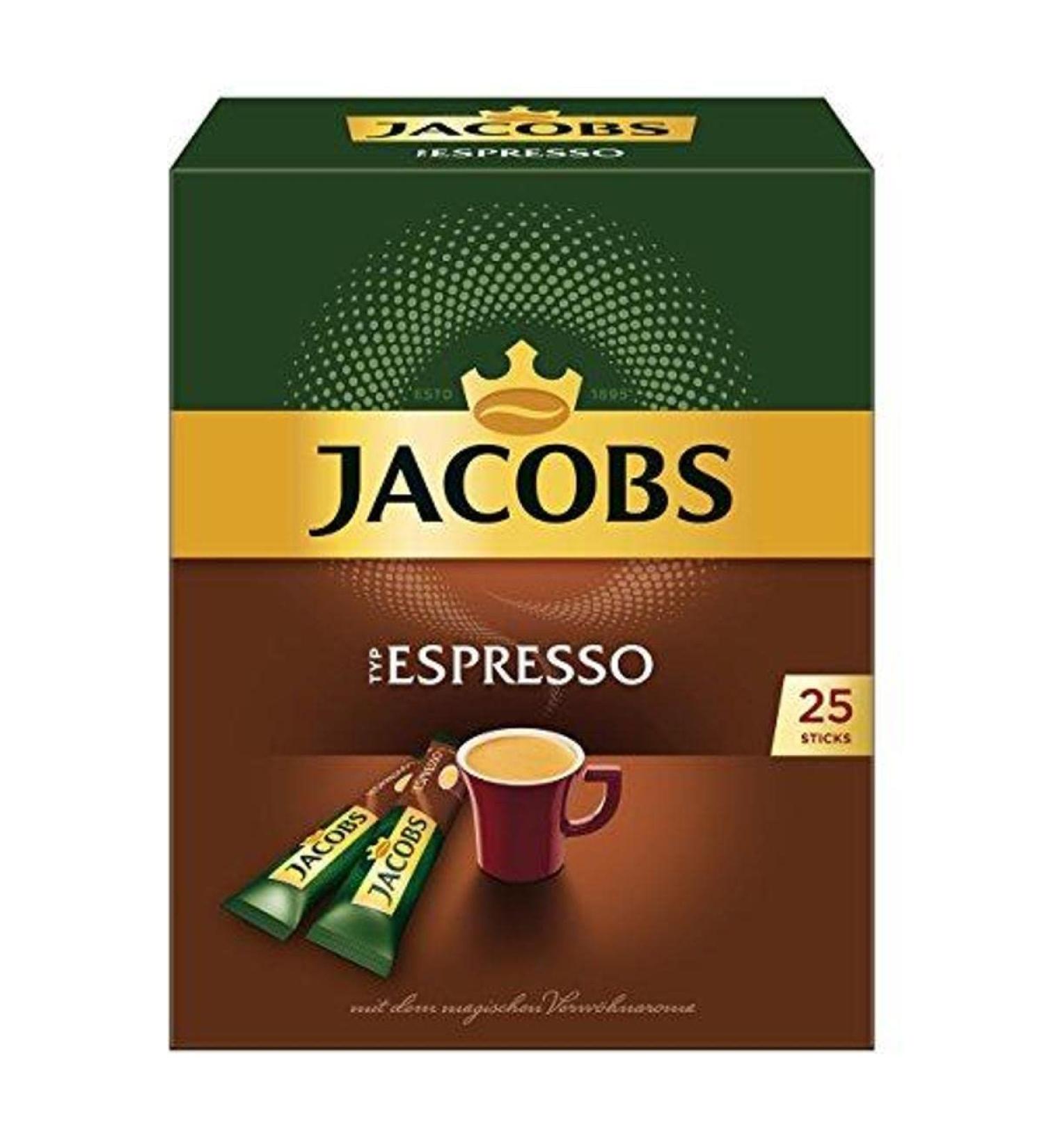 Jacobs Instant Coffee Espresso - 25 Sticks for 25 Drinks | Premium Instant Coffee | International Shipping - Buy Online on GoSupps.com