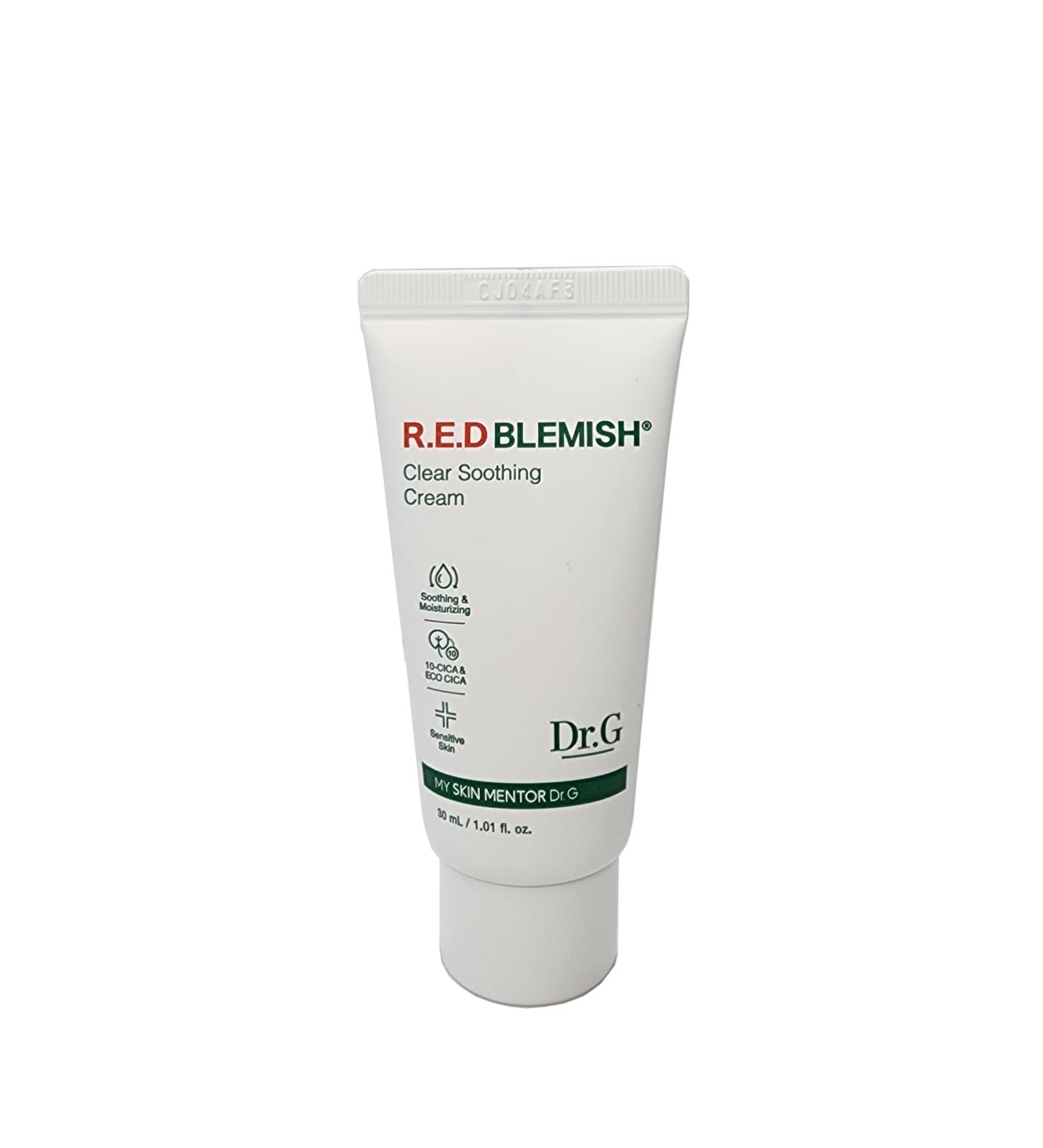 Dr.G RED Blemish Clear Soothing Cream 30ml | Moisturizing Recovery Cream for Acne-Prone Skin | Cica Soothing Moisturizer | Korean Skincare & K-Beauty - Buy Online on GoSupps.com
