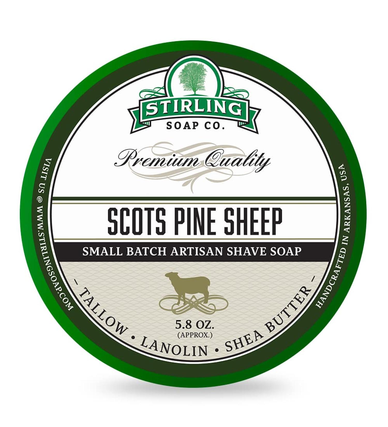 Stirling Scots Pine Sheep Shaving Soap 170ml