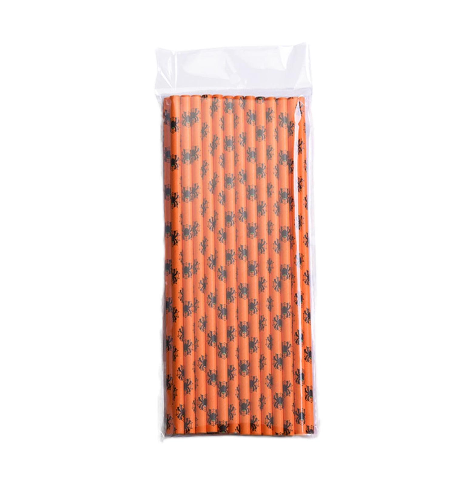 Halloween Paper Straws | 25Pcs Halloween Party Paper Straws Party Straws Drinking Straws Milk Tea Straws Juice Straws for Halloween Party Favors Bondoo - Buy Online on GoSupps.com