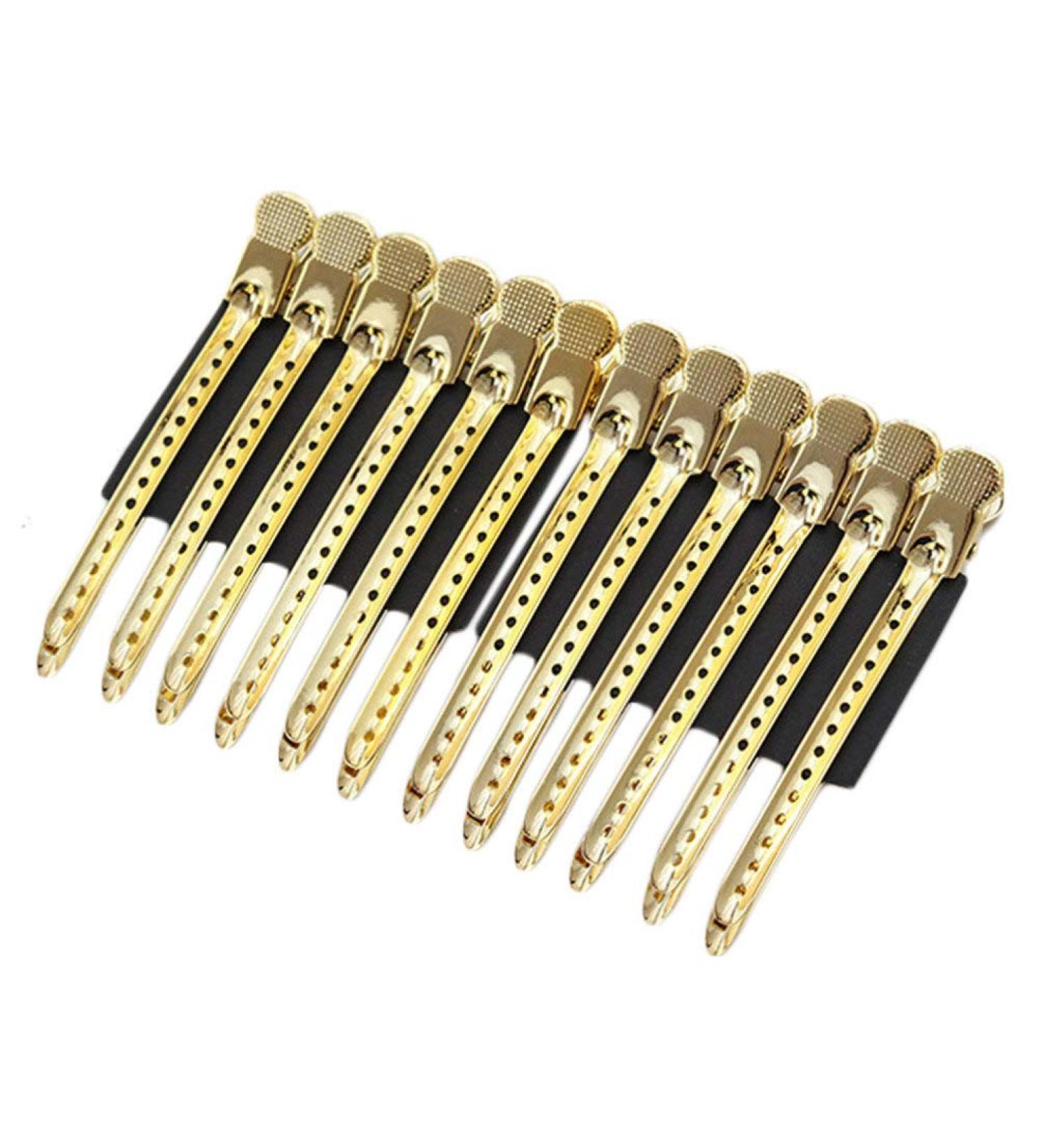 Beaupretty 12 Compartment Clips - Stainless Steel Hair Extensions & Styling Clips (Golden) - Perfect for Salon & Makeup - Buy Online on GoSupps.com