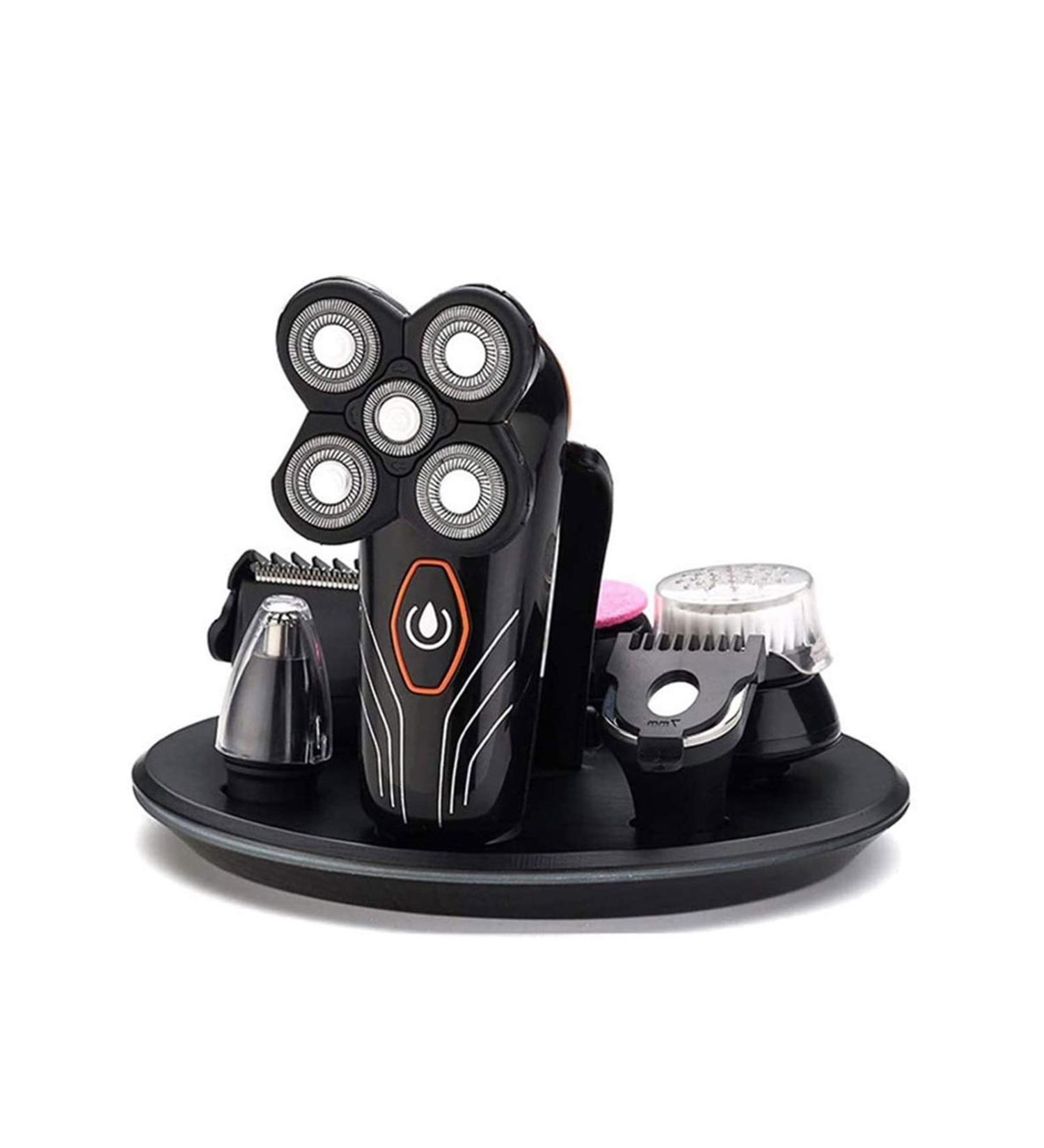 GeRRiT 5-in-1 Electric Head Shaver for Bald Men - Cordless Rechargeable Waterproof Grooming Kit with Beard Trimmer & Nose Hair Clipper - Buy Online on GoSupps.com