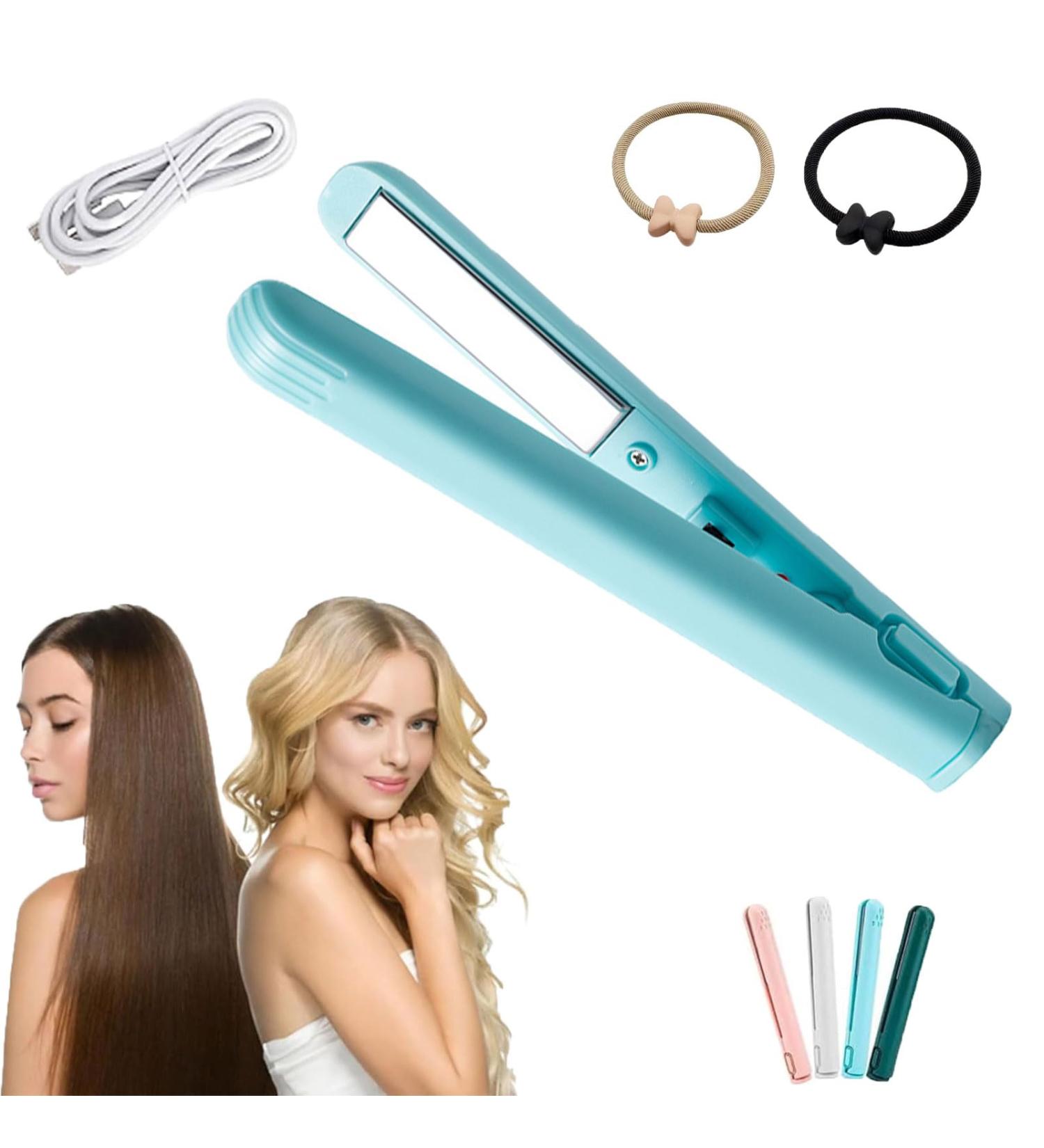 Mini Dual-Purpose Curling Iron USB Mini Dual-purpose Hair Straightener Curling Iron Goodwillbrave Mini Curling Iron Long-Lasting Portable Travel Hair Styler (Upgrade Blue) - Buy Online on GoSupps.com