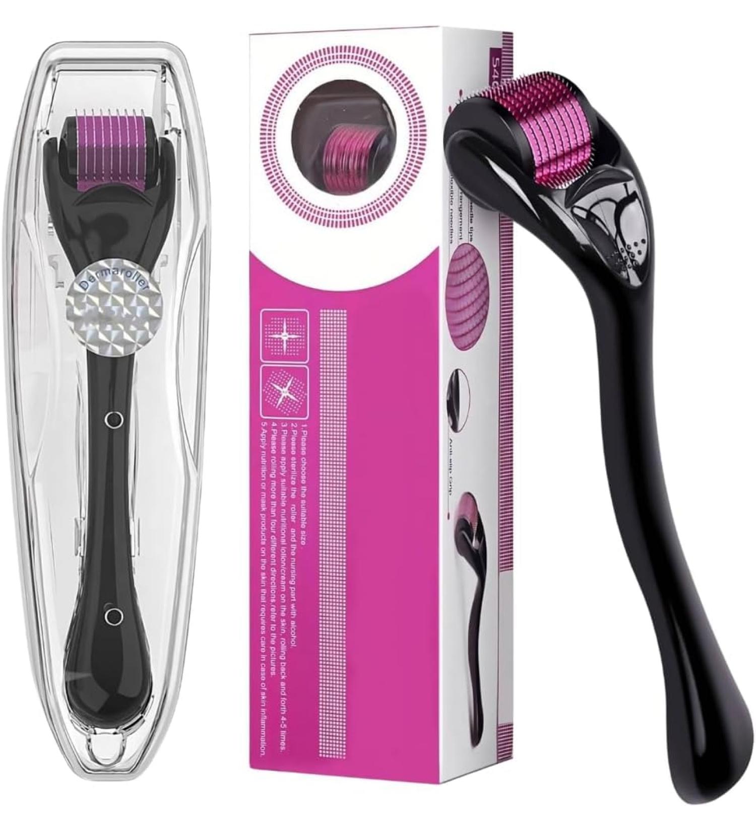 Derma Roller For Hair and Beard Regenaration growth-540 Micro Needle Roller for Beard & Hair Growth Micro needling Roller Trimmer Roller Hair Growth Home Use Skin Care- (Derma-Roll-0.5mm) - Buy Online on GoSupps.com