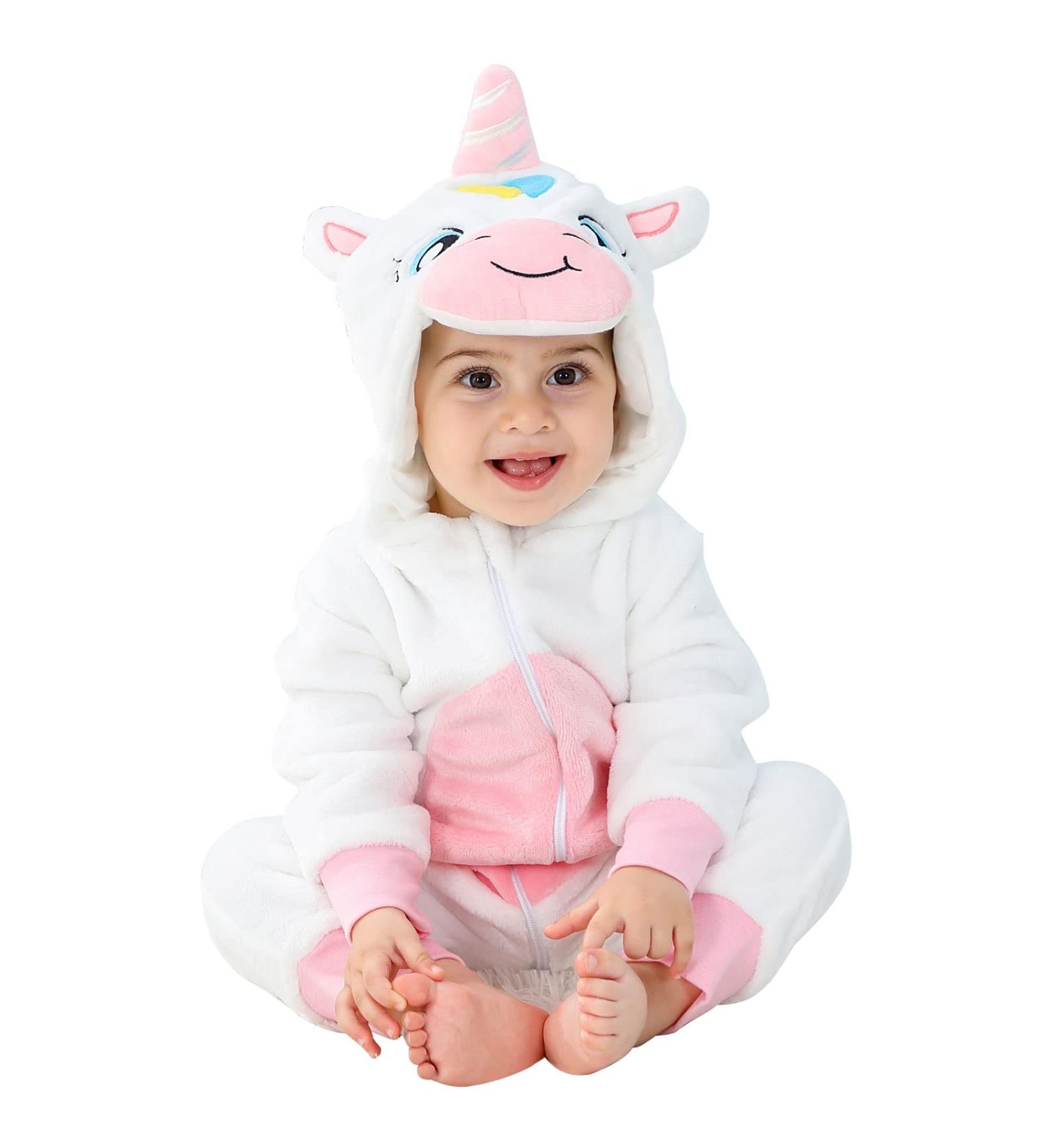 COOKY.D Baby Hooded Rompers Winter Flannel Jumpsuit | 30-36 Months | White - Buy Online on GoSupps.com