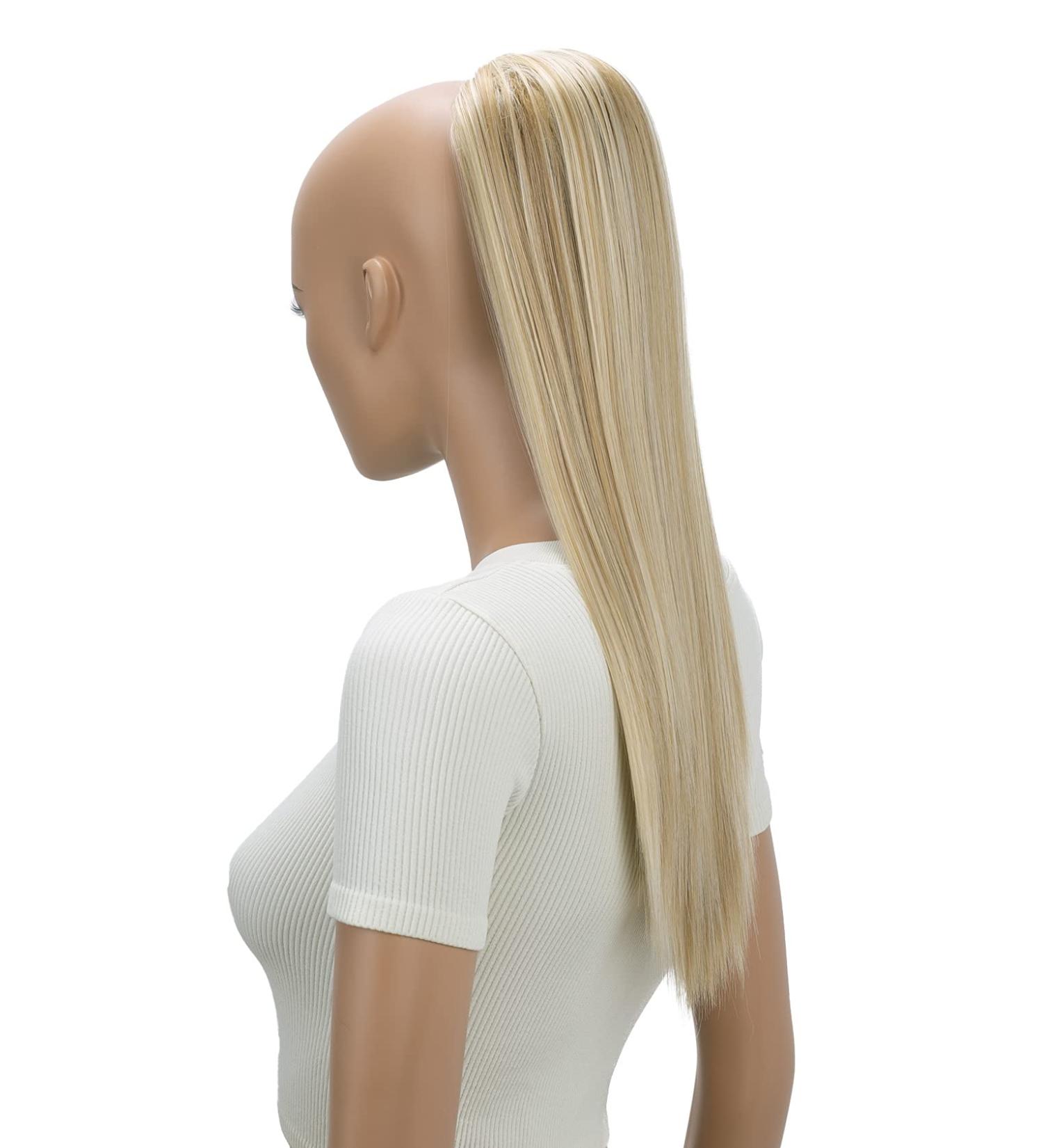 CAISHA 22 Blonde Ponytail Extension | Heat-Resistant Synthetic Fiber | Highlighted Straigth Hair | #27H613A - Buy Online on GoSupps.com