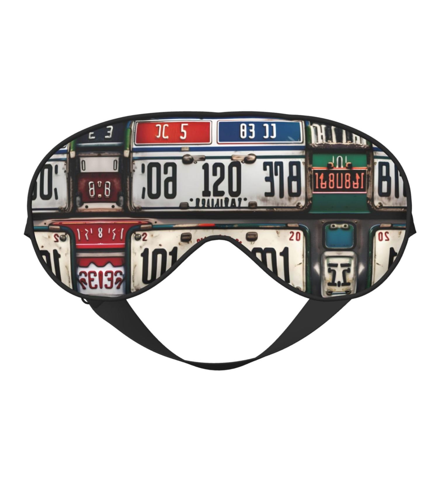 SSIMOO Double-Sided Eye Mask - Old License Plate Print | Soft Light Blocking for Better Sleep | International Shipping - Buy Online on GoSupps.com
