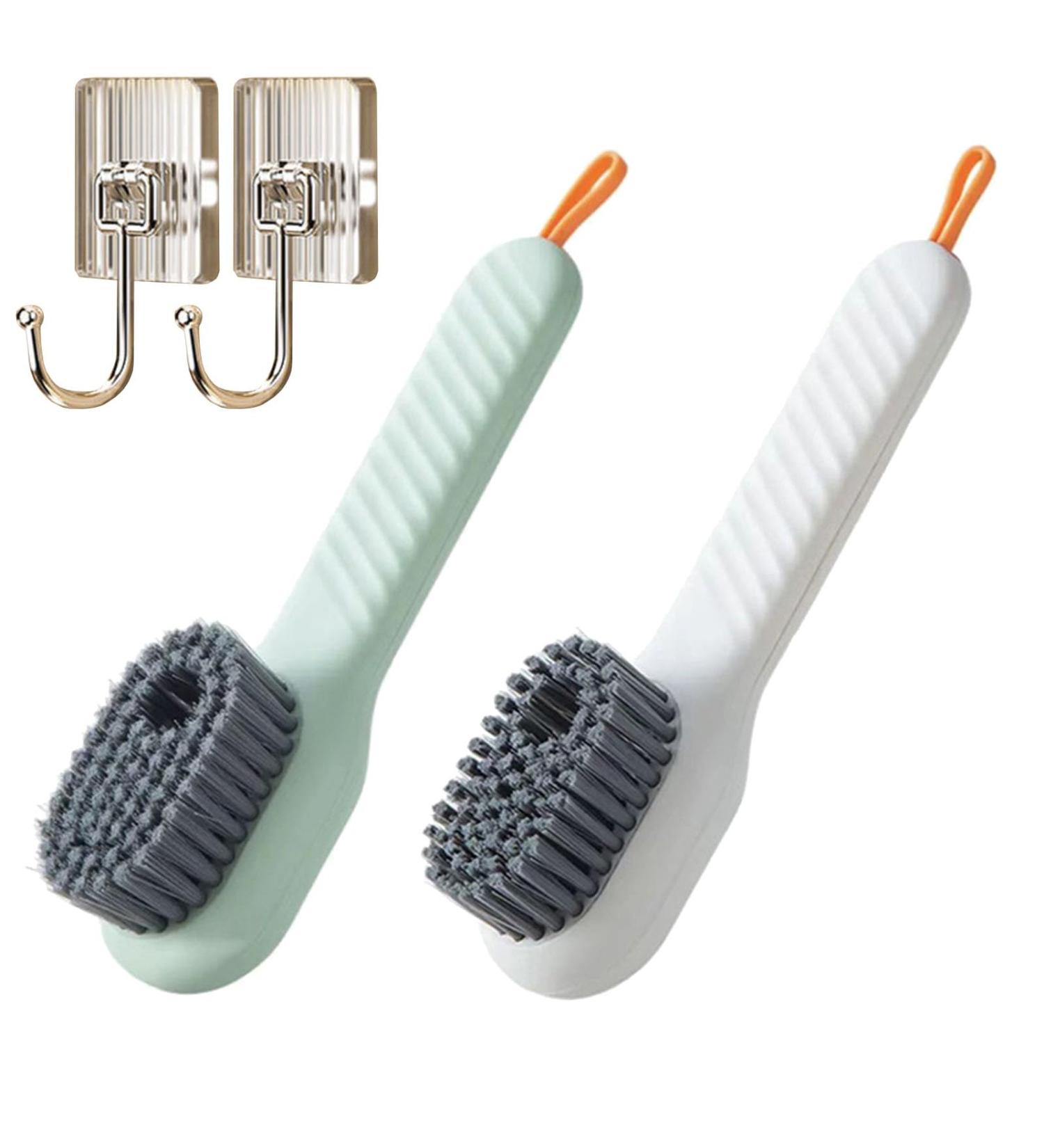 2 in 1 Multifunction Cleaning Brush with Soap Dispenser Liquid Filled Soft Bristle Cleaning Brush for Washing Clothes Shoes with Ergonomics Grip Easy Hold (Mix) - Buy Online on GoSupps.com