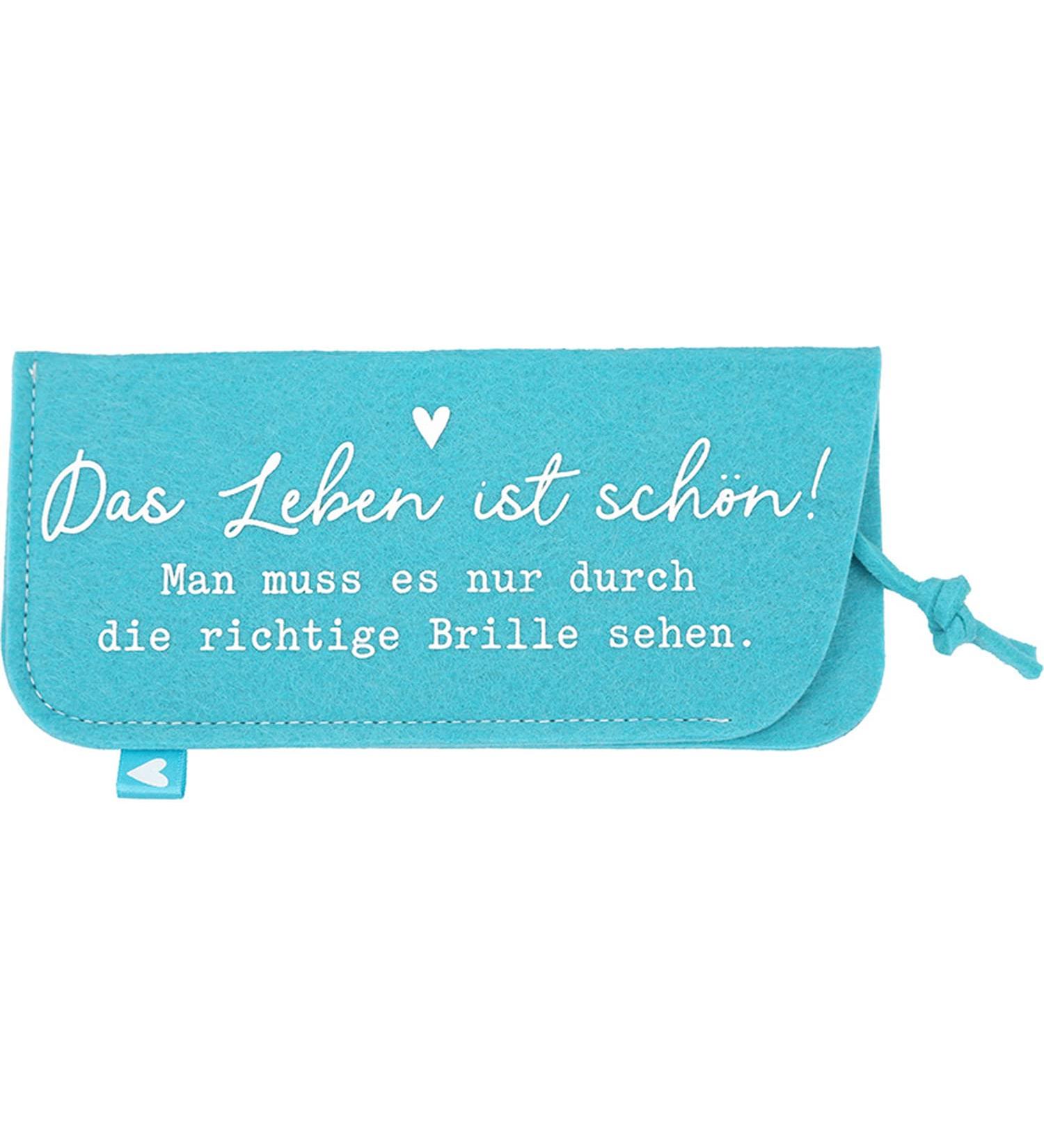 Depesche 11838-036 Light Blue Filz Glasses Case - Life is Beautiful Inscription | International Shipping Available - Buy Online on GoSupps.com