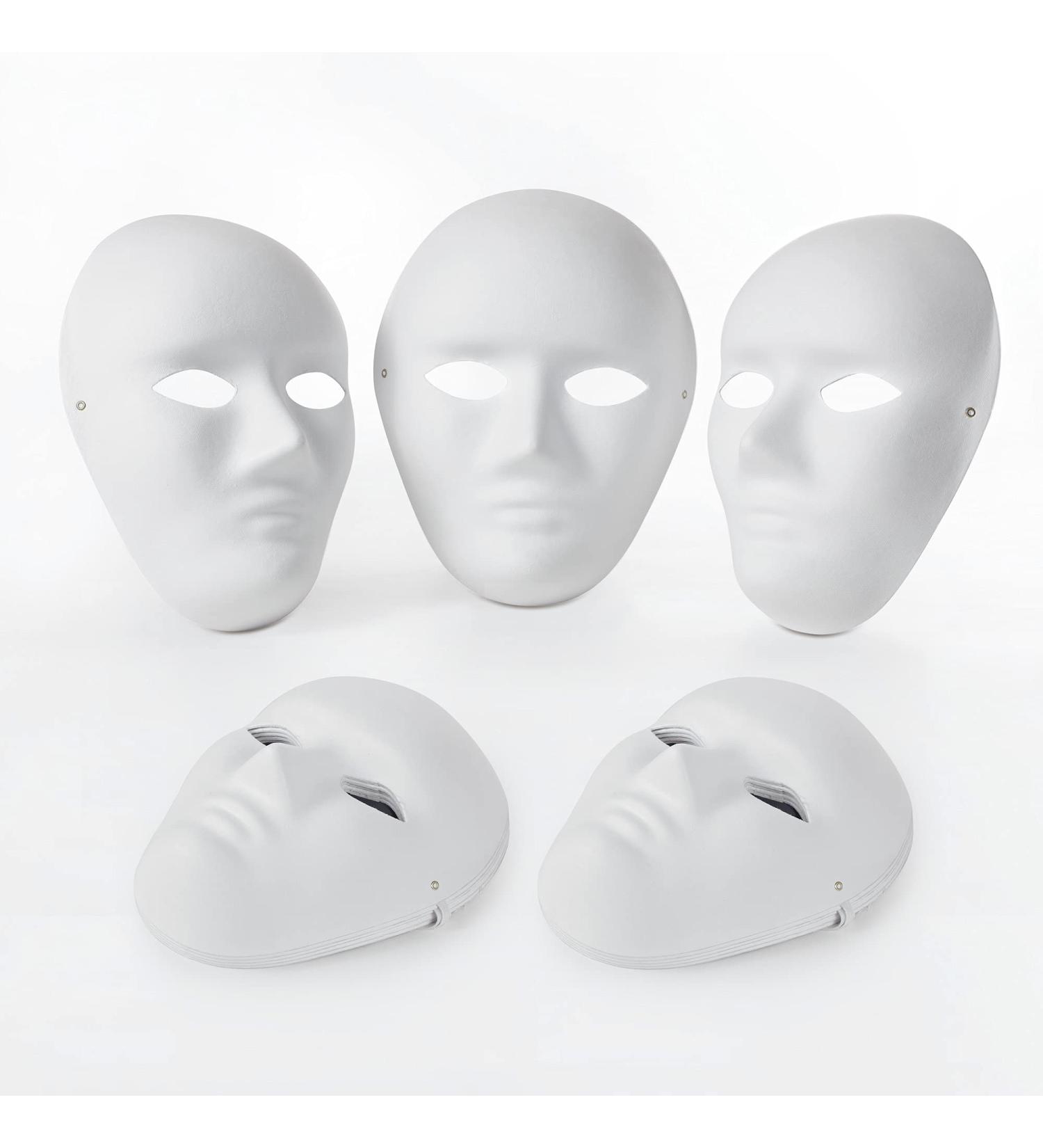 OVISEEN 10 Pack DIY Paper Mache Masks for Mardi Gras & Halloween Parties - White Masquerade Masks (9.45 x 7.28 Inches) - Buy Online on GoSupps.com