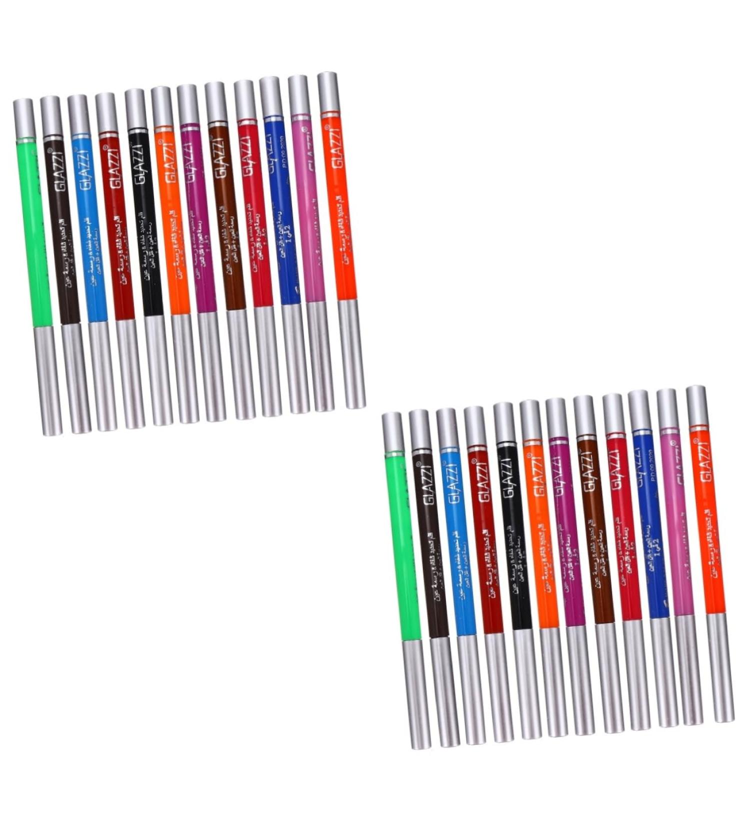 POPETPOP 24 Pcs 1 Set Shadow Set Waterproof Eye Liner Pencil Professional Eyeliner Pens Quick Dry 1 count (Pack of 1) Colorfulx2pcs - Buy Online on GoSupps.com