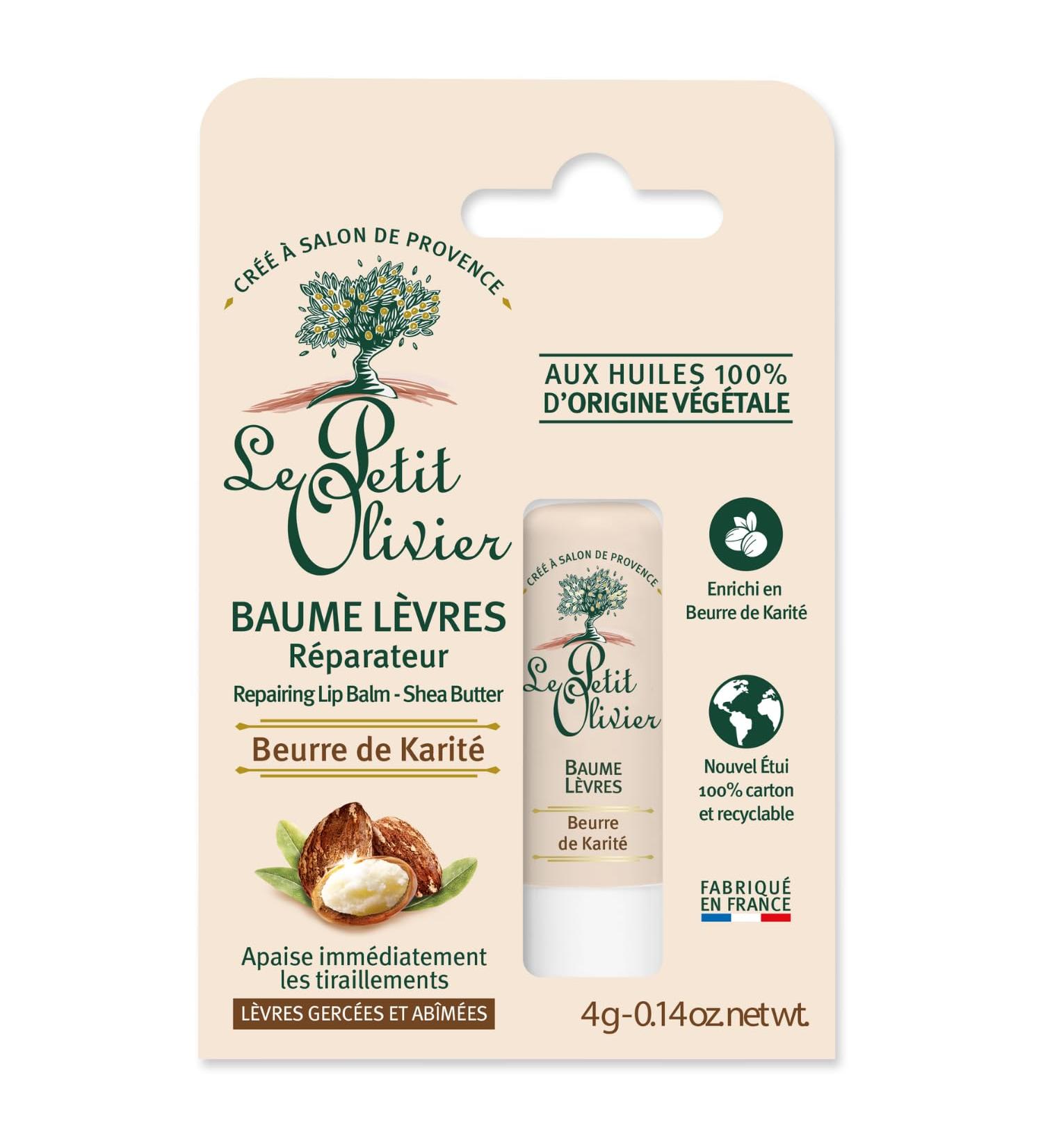 Le Petit Olivier Lip Balm with Shea Butter | Repair & Soothe Cracked Lips | 100% Vegetable Oils | 4g - Buy Online on GoSupps.com