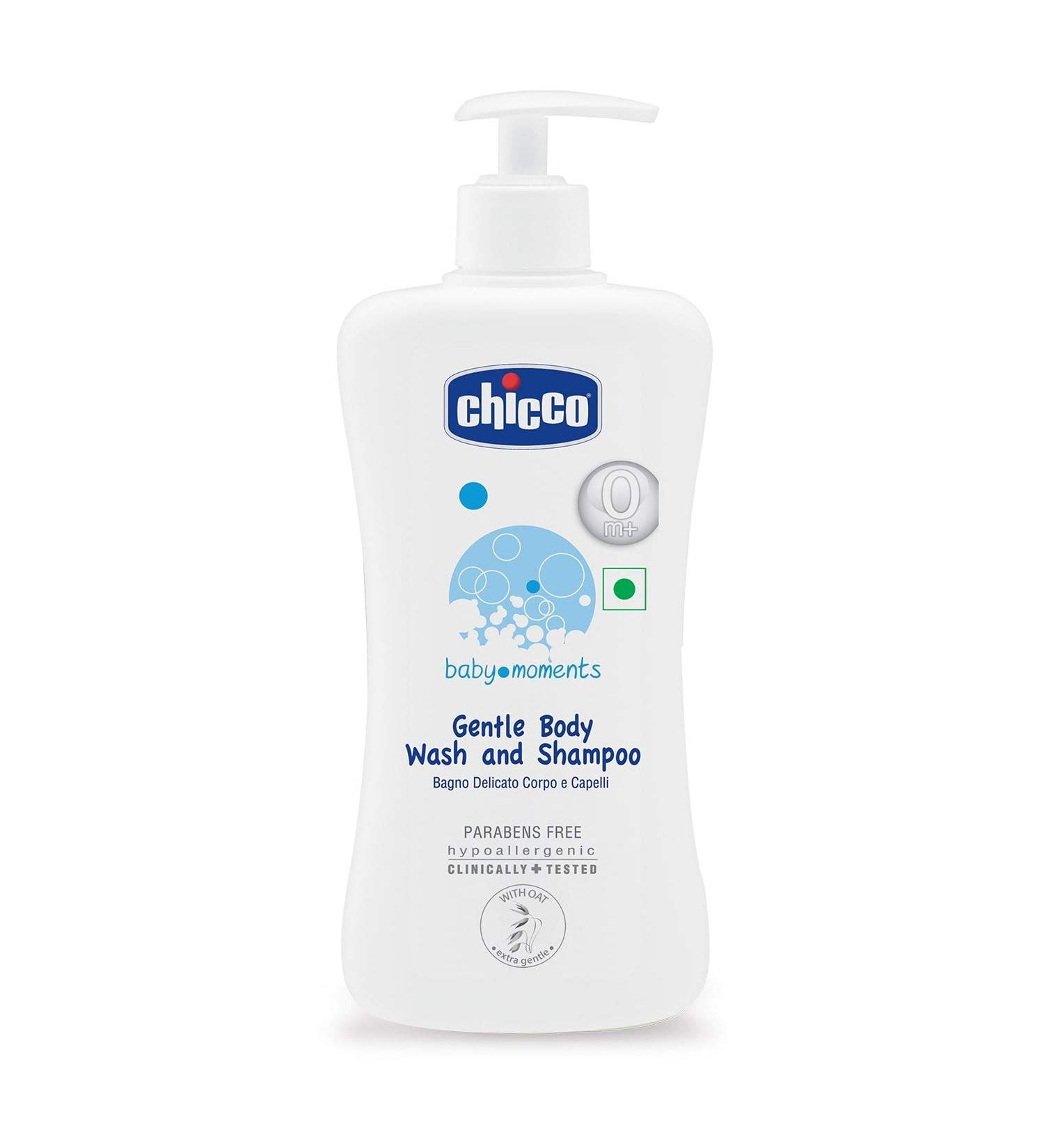Chicco Baby Moments Gentle Body Wash & Shampoo (500ml) Best for Baby's Sensitive Skin - Buy Online on GoSupps.com