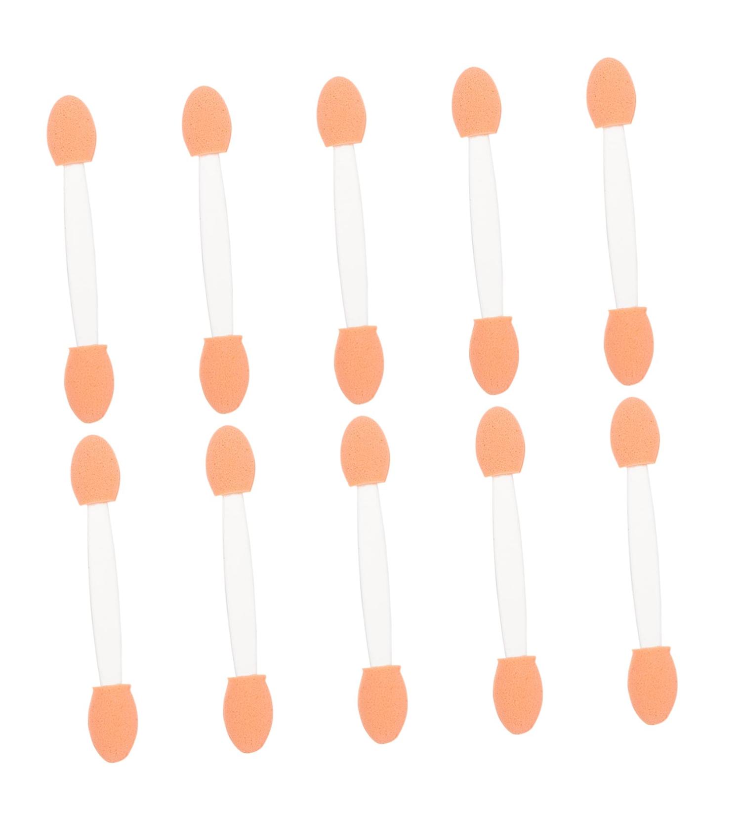 Mipcase 100pcs Double Ended Eyeshadow Brush Pro Tools Comestic Applicator Tipped Oval Makeup Tool Cosmetic 6.5x1.3cm White - Buy Online on GoSupps.com