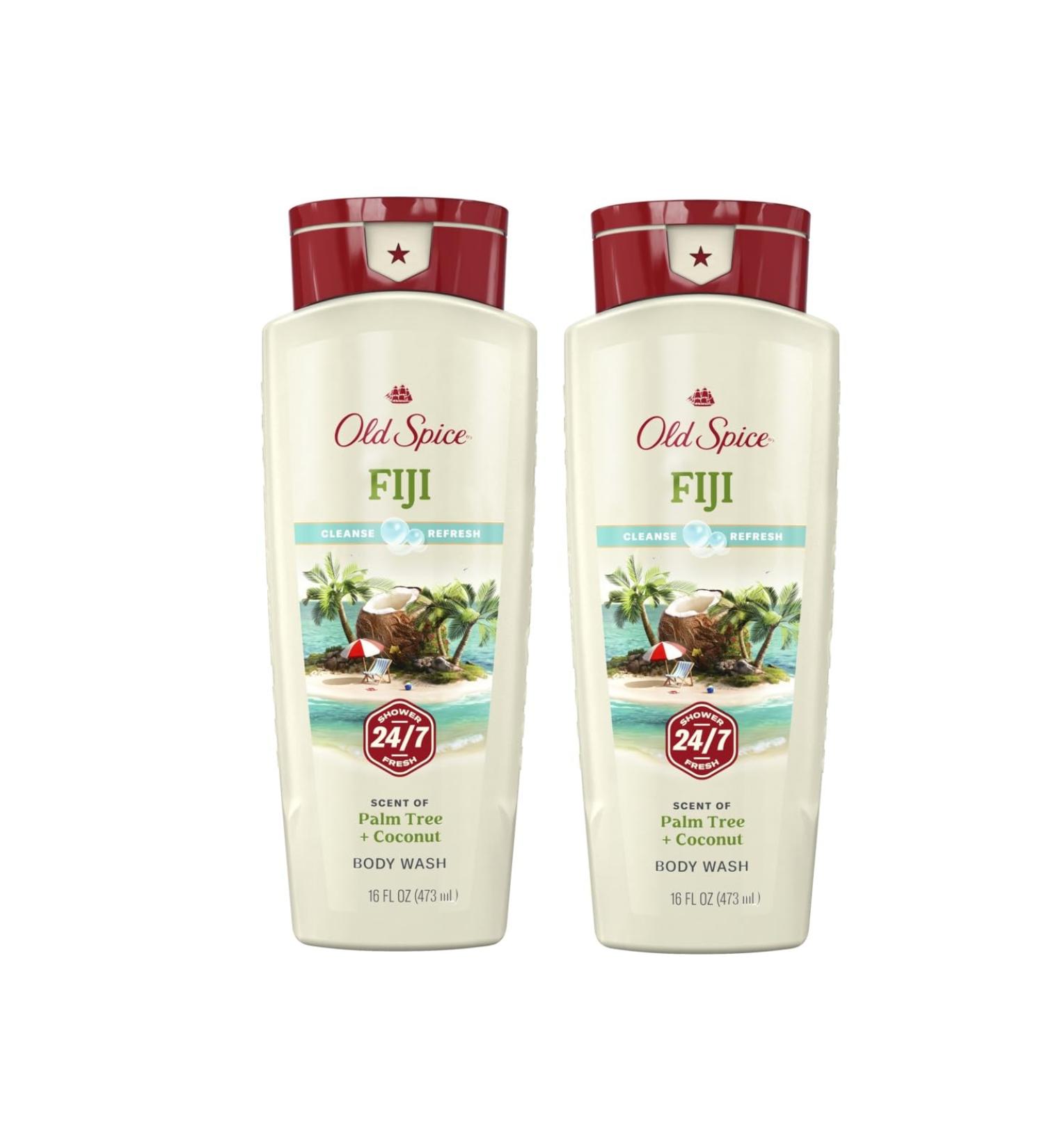Old Spice Fresher Collection Men's Body Wash Fiji 16 Ounce (Pack of 2) Coconut 16 Fl Oz (Pack of 2)