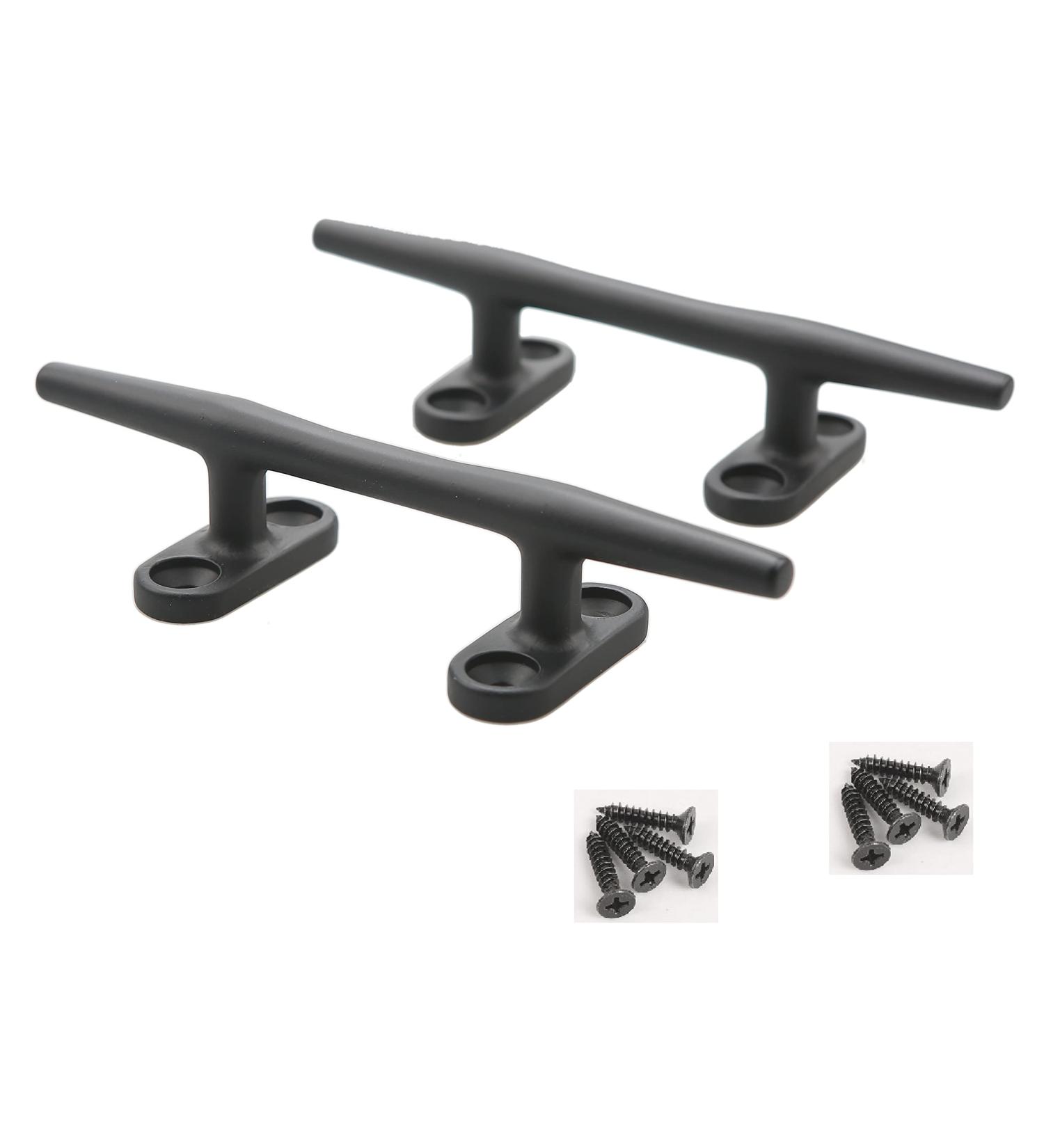 316 Stainless Steel Black Cleat Dock Marine Open Base Cleats 5 Inch - Set of 2 - Buy Online on GoSupps.com