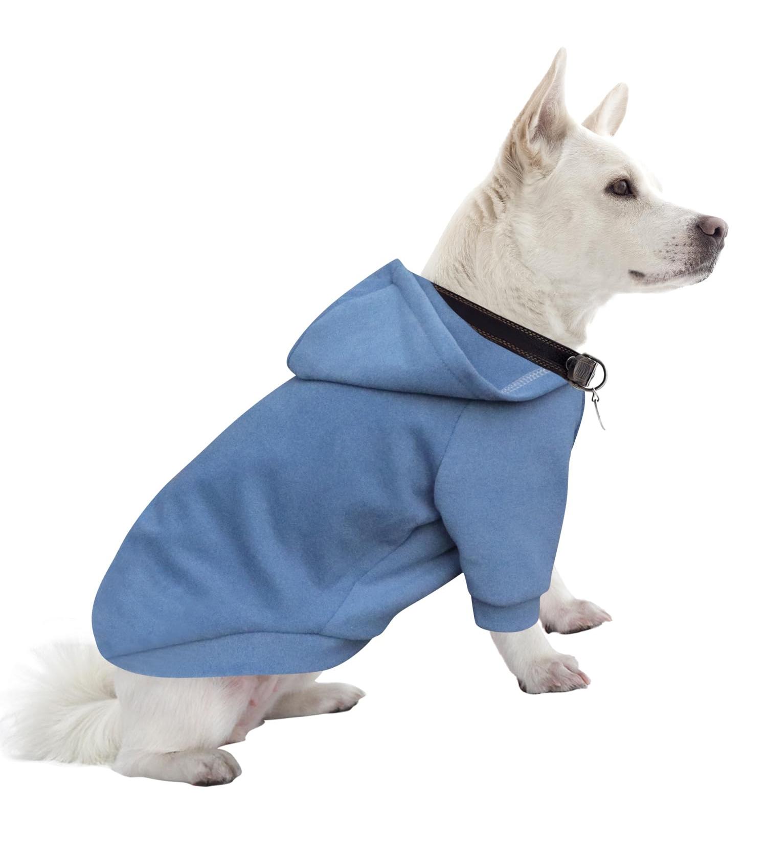 Hualisiji Dogs Hoodie - Lightweight & Comfortable Dog Sweatshirt for Small Dogs | Soft & Warm Hooded Sweater in M Haze Blue - Buy Online on GoSupps.com