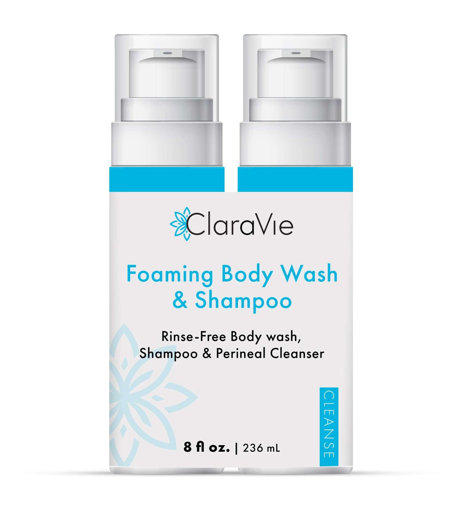 ClaraVie Foaming Body Wash and Shampoo and Perineal Cleanser 2 Pack - 8 oz No Rinse Body Wash for Elderly - 3 in 1 Moisturizing and Soothing Formula for Fragile Skin 16 Fl Oz (Pack of 1) - Buy Online on GoSupps.com