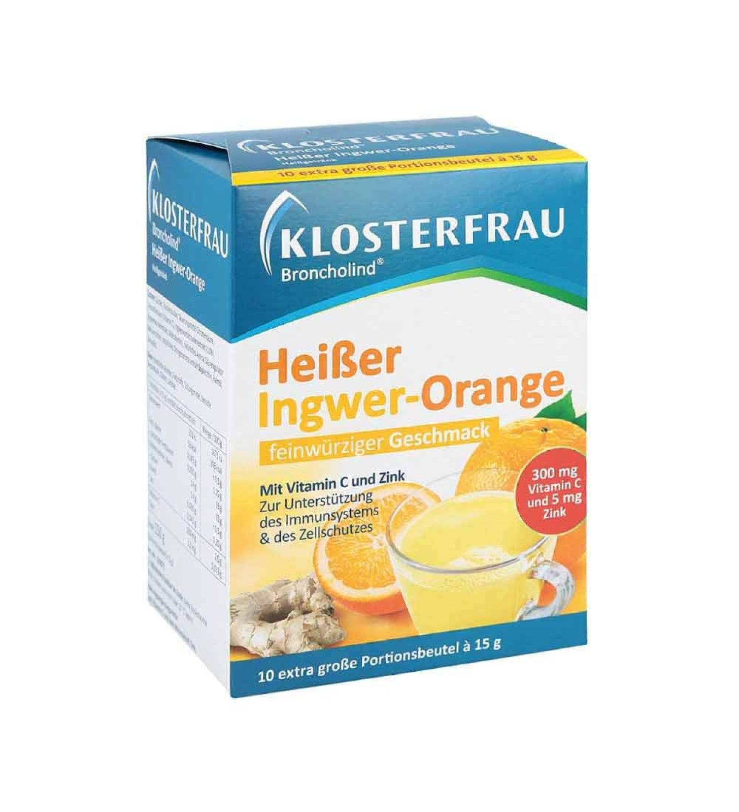 Monastery Hot Ginger Orange Tea | 10 Bags | Immune Support with Zinc & Vitamin C | Vegan & Lactose-Free Hot Drink - Buy Online on GoSupps.com