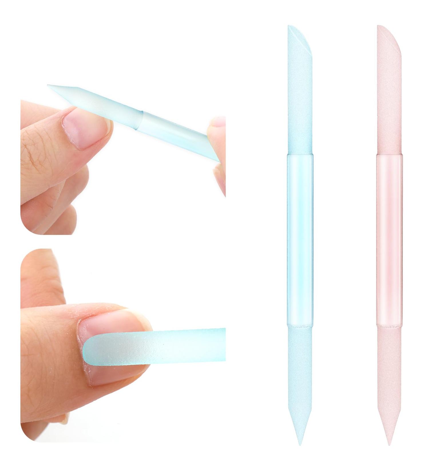 WLLHYF 2 Pcs Dual Ended Glass Cuticle Pusher Set - Professional Precision Tool for Nail Salons and Homes - Buy Online on GoSupps.com