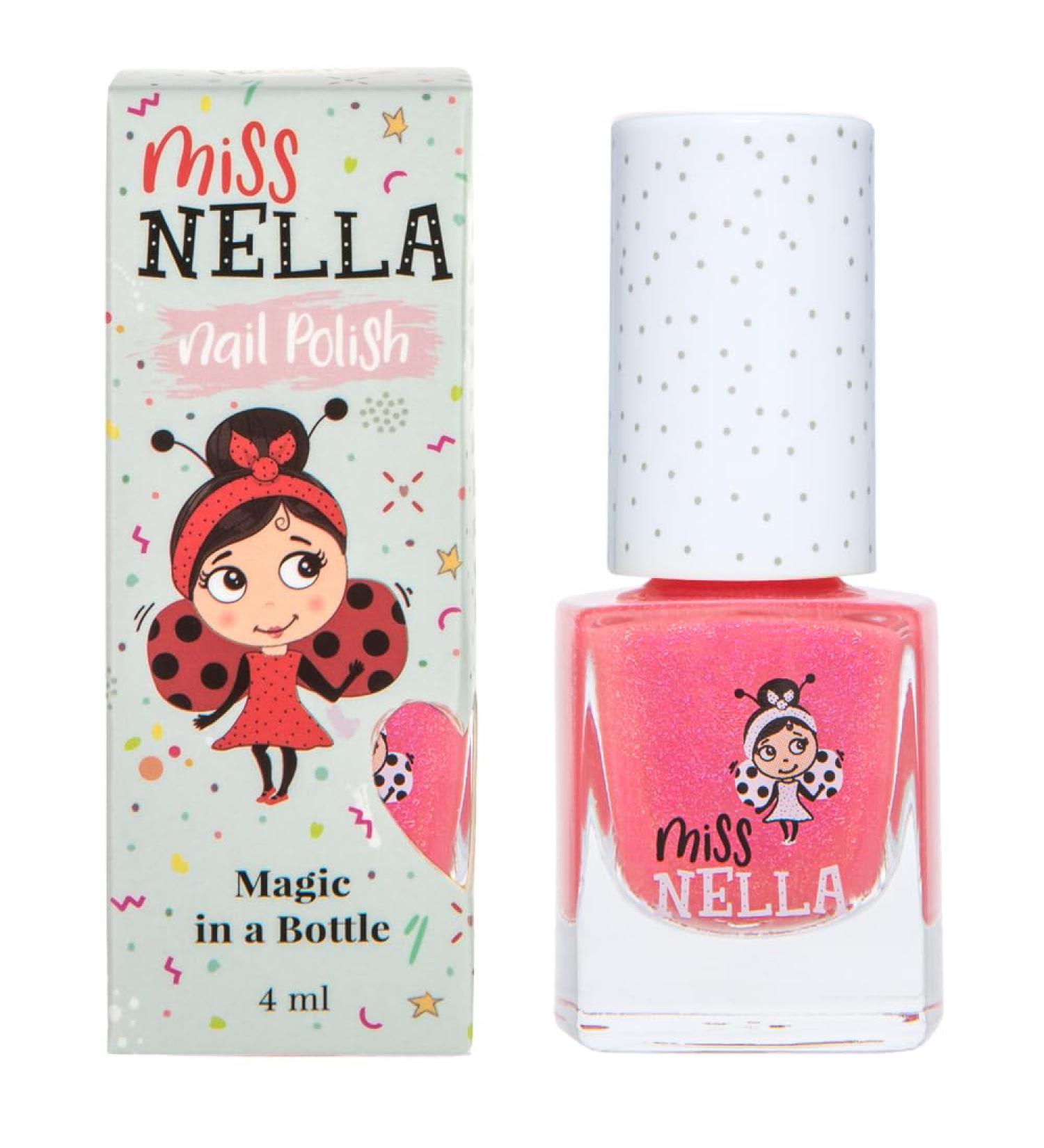 Miss Nella Tickle Me Pink: Non-Toxic Glitter Nail Polish for Kids | Odor Free Formula | Safe & Easy Peel Off | Natural Water Based - Buy Online on GoSupps.com