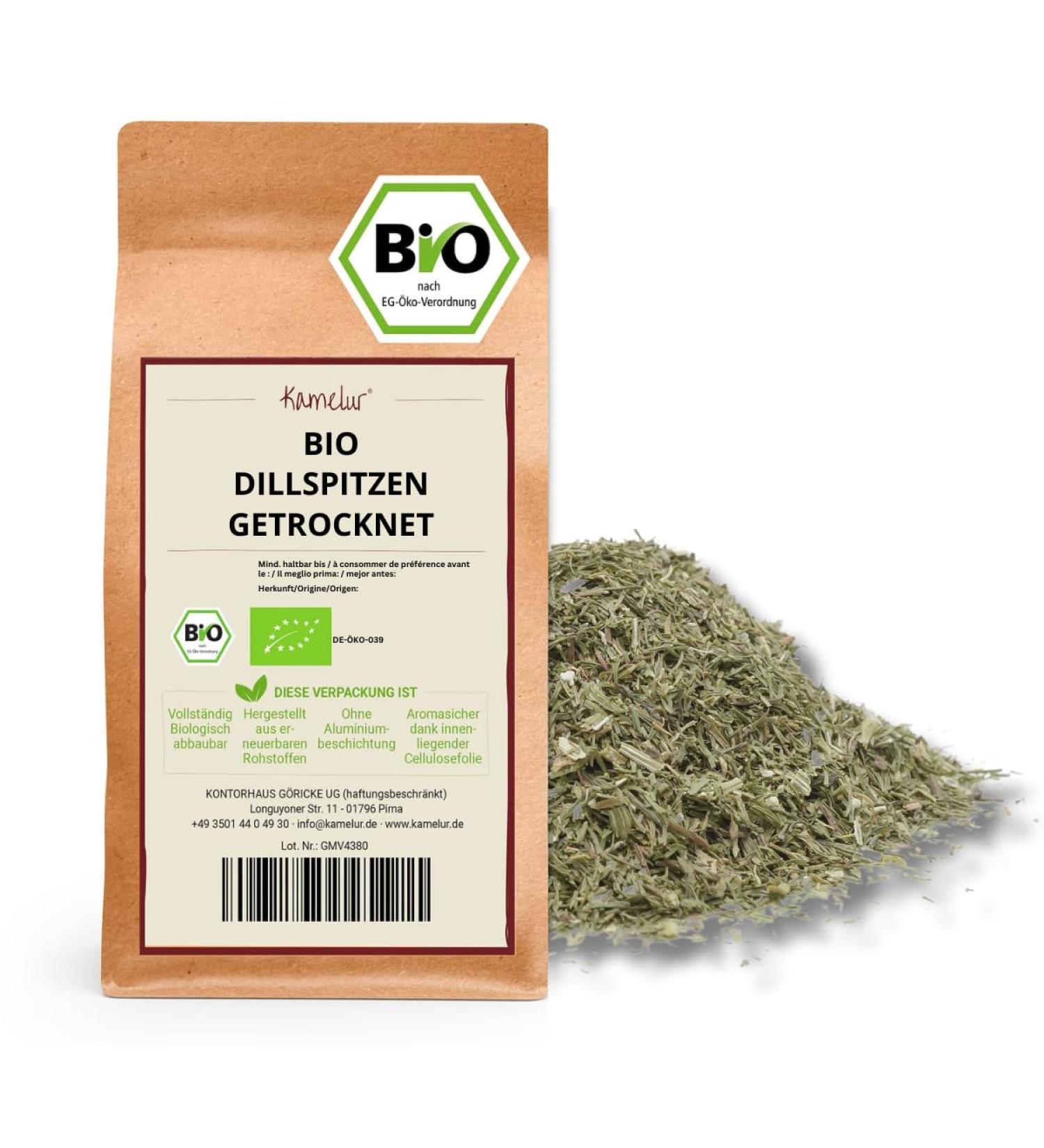 250 g of dried organic dill tips delicious organic spices without additives - Buy Online on GoSupps.com