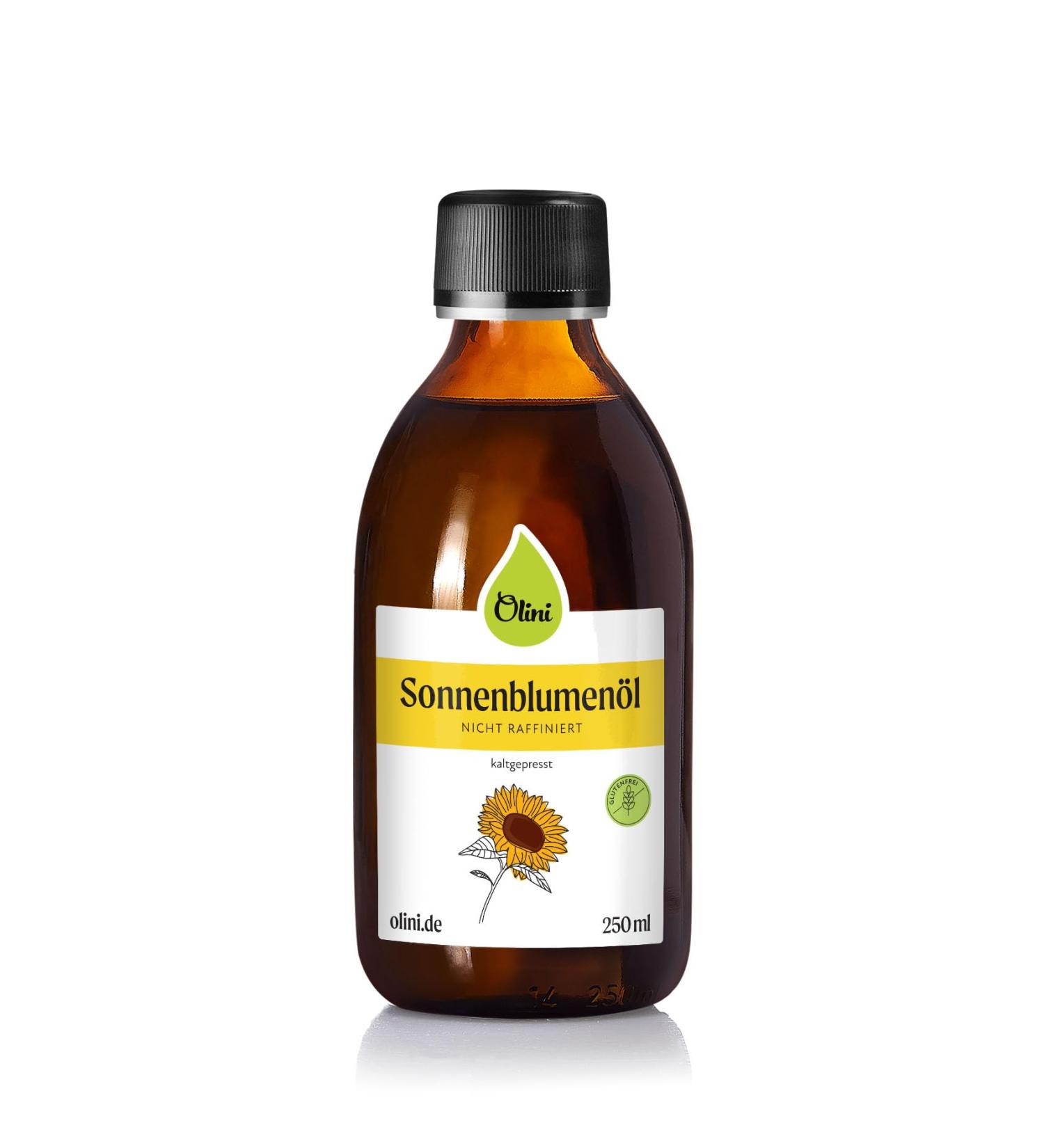 Olini Cold Pressed Sunflower Oil 250ml - Freshly Pressed Natural Oil for Your Kitchen - Buy Online on GoSupps.com
