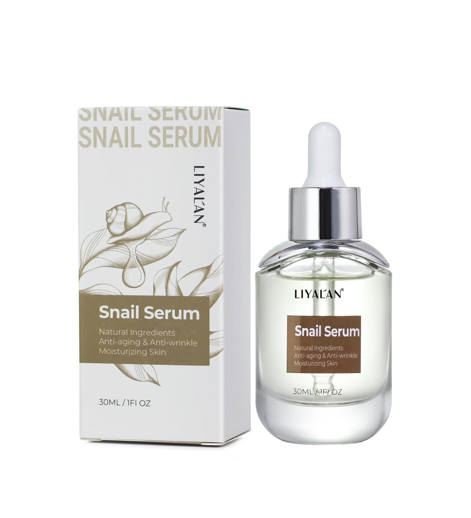 LIYALAN Collagen Snail Mucin Face Serum | Anti-Aging & Moisturizing Skincare | 30ml - Shop Internationally - Buy Online on GoSupps.com