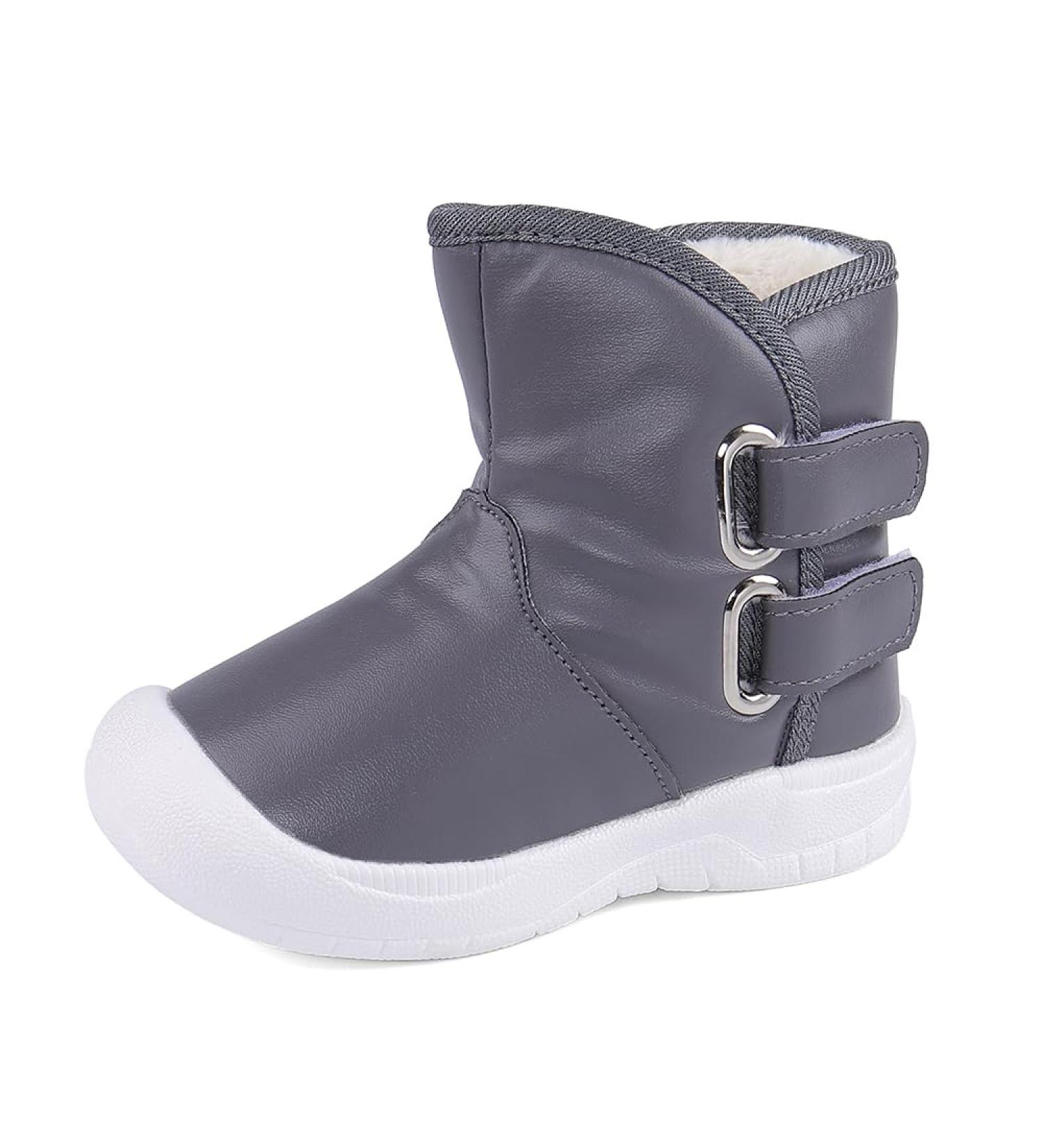 LACOFIA Toddler Winter Snow Boots | Anti-Slip Rubber Sole, Waterproof & Warm | 4 UK Child | Gray - Buy Online on GoSupps.com