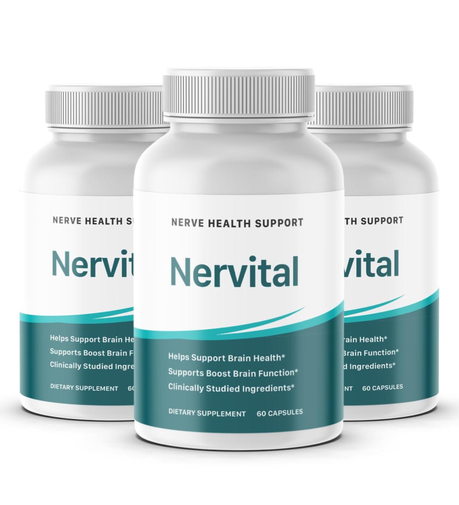 Fitness InspireWays (3Pack) Nervital for Nerve Health Support - Nervital Brain Health Dietary Supplement - Nervital Support Boost Brain Function - 180 Count - Buy Online on GoSupps.com