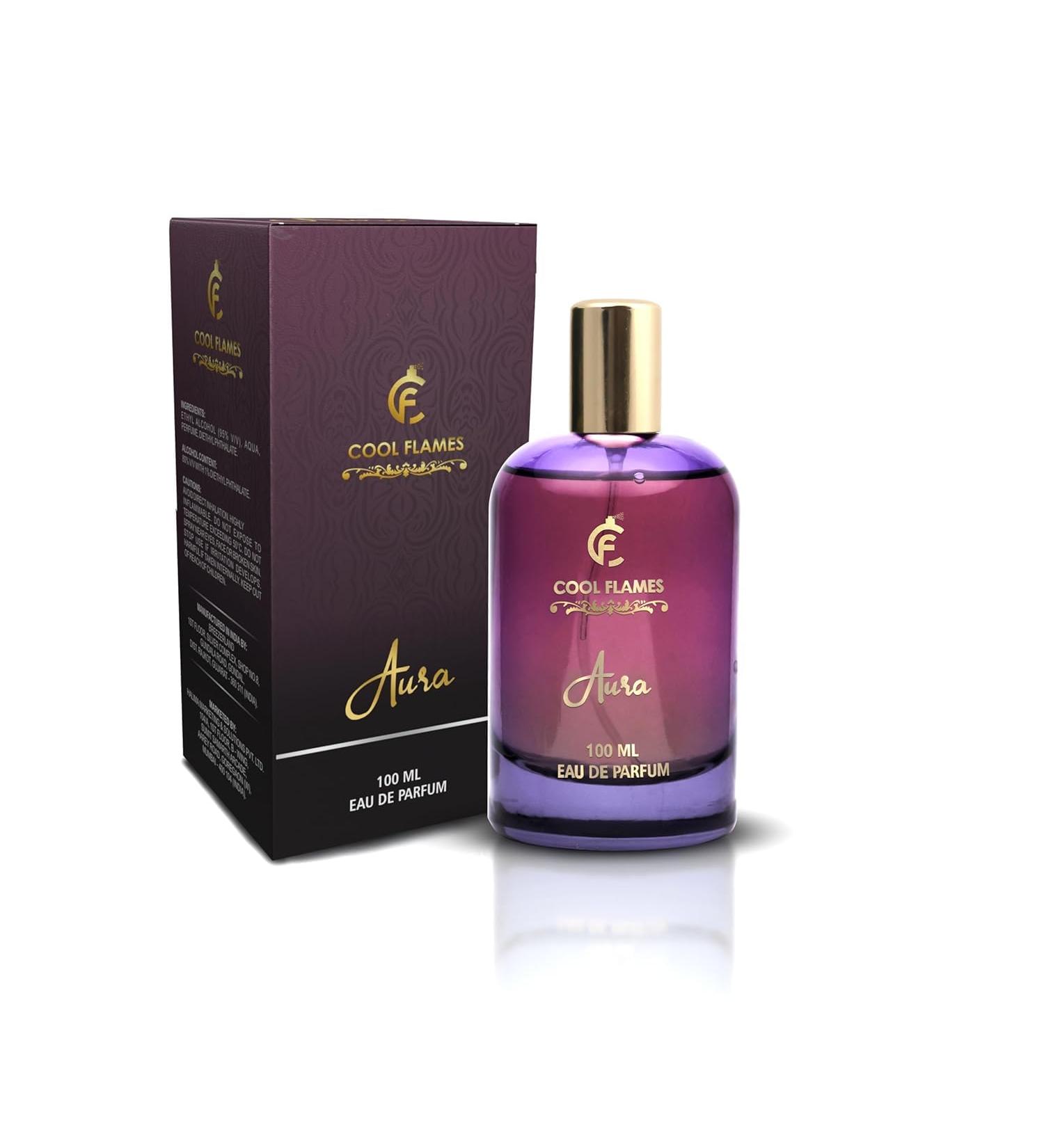 Cool Flames Luxury Aura Unisex Eau De Parfum with Whiskey Vanilla Sandalwood & Patchouli Premium Long Lasting Smoky & Spicy Fragrance Scent Perfume for Men & Women 100 ML - Buy Online on GoSupps.com