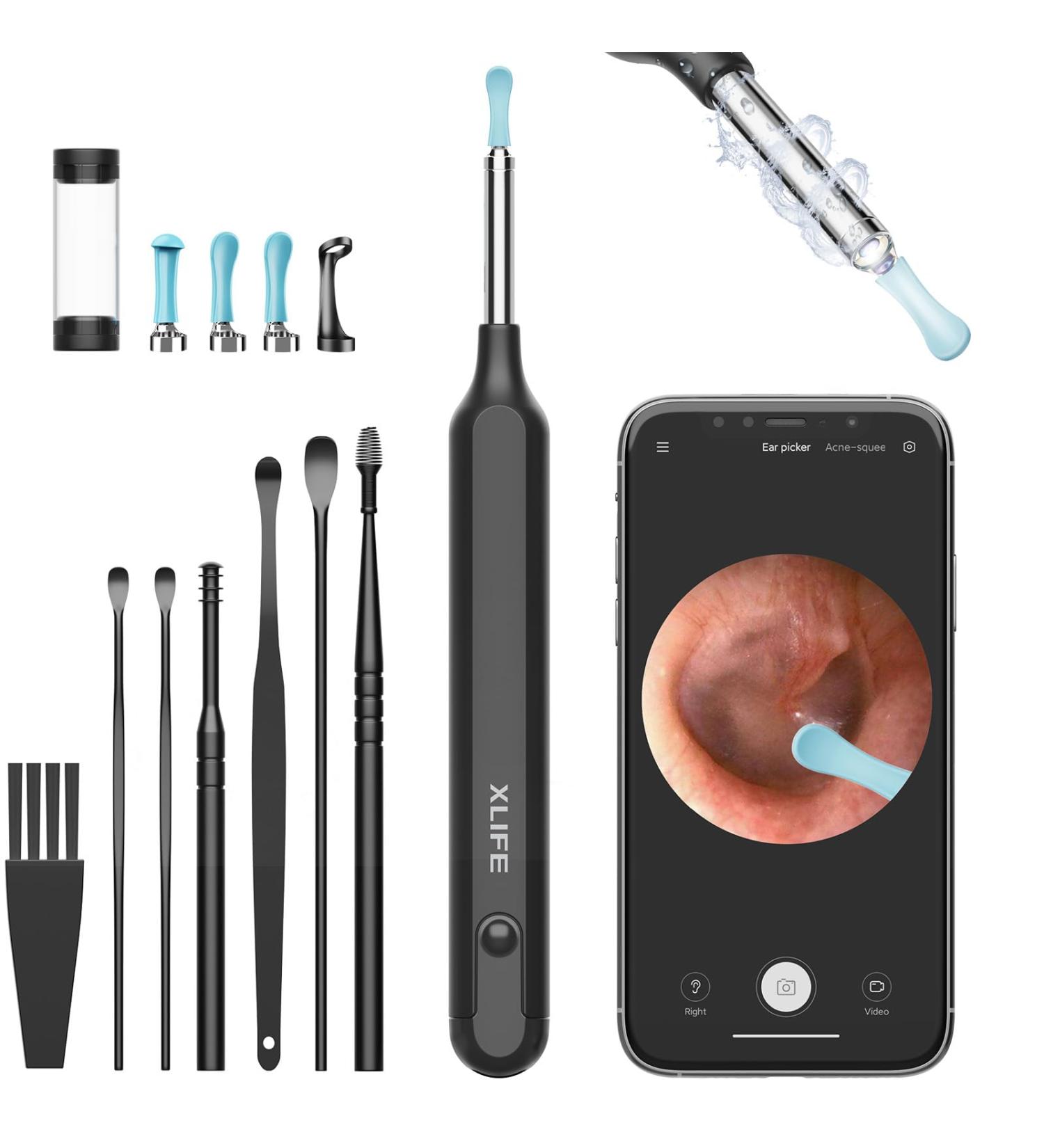 Ear Wax Removal Tool with 1080P HD Camera - Ear Cleaner Kit with 7 Pcs Ear Set, 6 LED Lights - Otoscope for iPhone, iPad, Android - Ear Cleaning Solution - Buy Online on GoSupps.com
