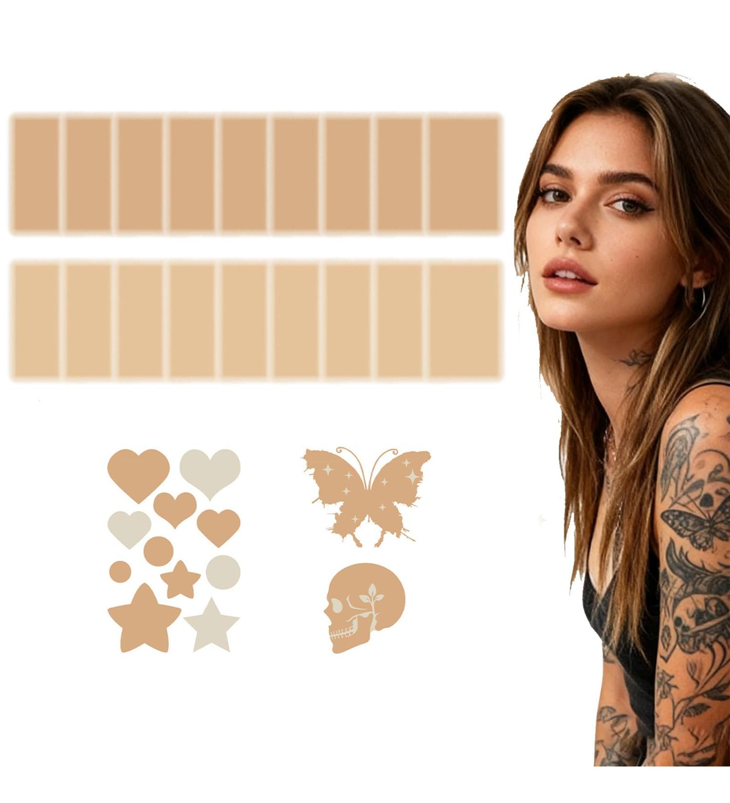 20pcs Invisible Concealer Stickers Combo Pack Tattoo Cover Up Patch Overing Patch Fins Pour Cacher Cicatrices Tatouages Et Taches De Naissance Convient aux Teints Clairs cream 15 - Buy Online on GoSupps.com