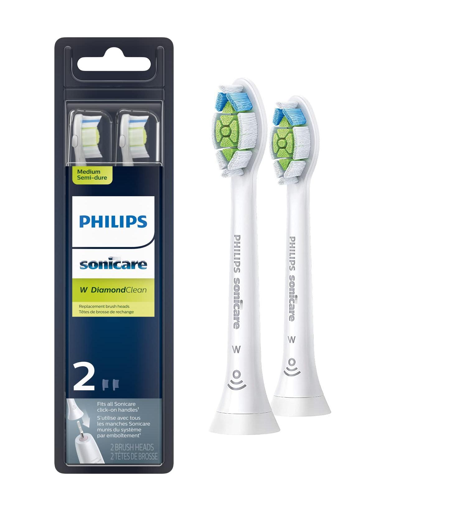 Philips Sonicare DiamondClean Replacement Toothbrush Heads - 2 Pack HX6062/65 Genuine White Brush Heads for Optimal Oral Care - Buy Online on GoSupps.com