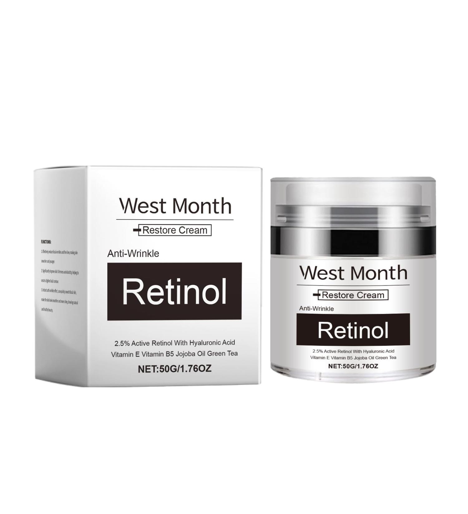 Retinol Anti-Wrinkle Restore Cream with Hyaluronic Acid Vitamin E Tea Tree Oil 1.76oz All Skin Types - Buy Online on GoSupps.com