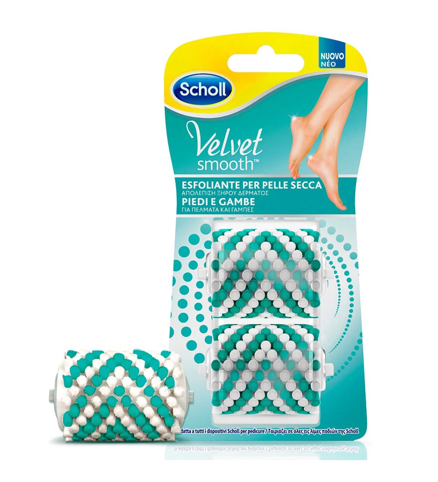 Scholl Velvet Soft Exfoliating Brush Refill - 2 Pack for Dry Skin | International Shipping Available - Buy Online on GoSupps.com