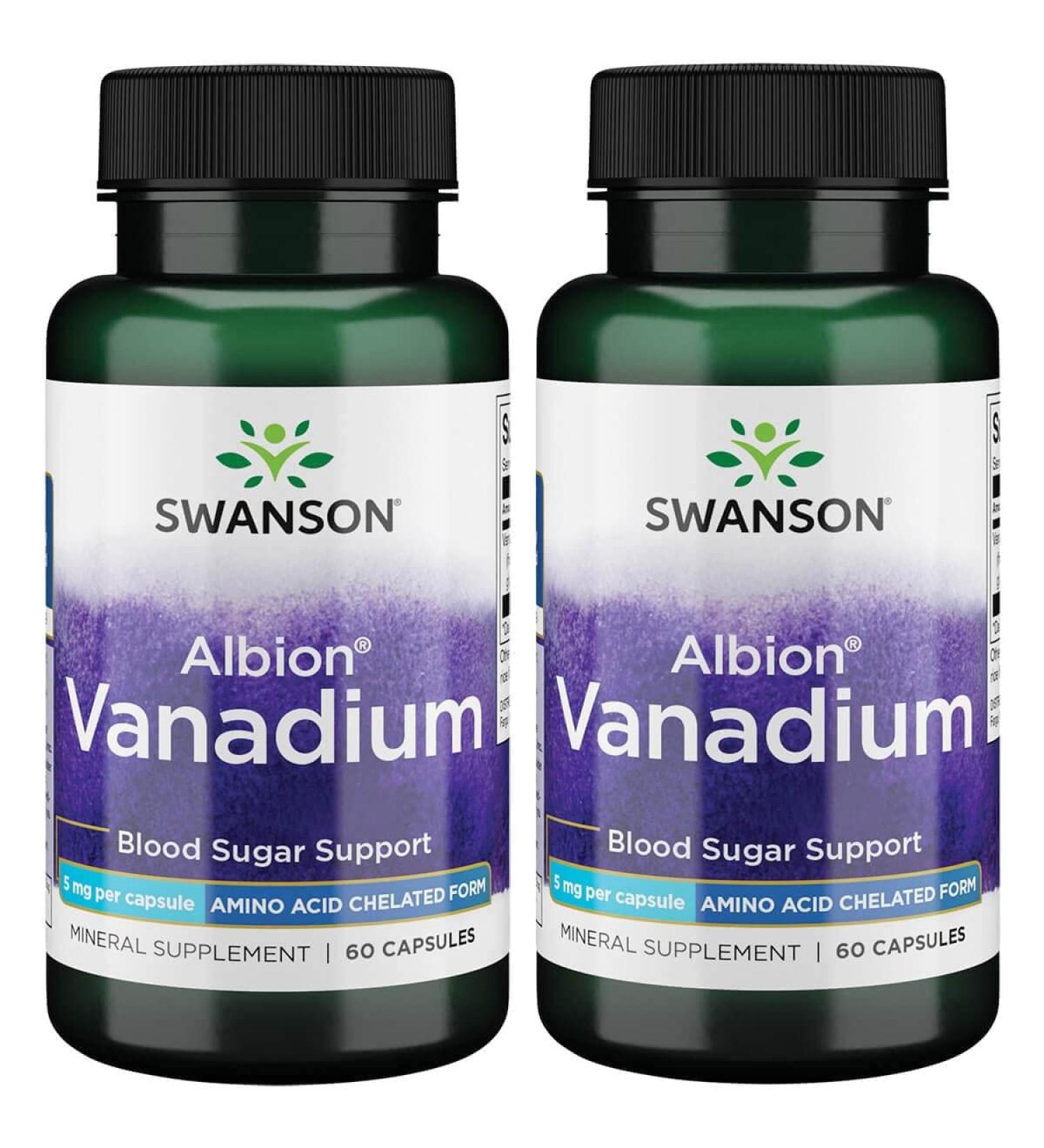 Swanson Albion Chelated Vanadium Glycinate 5mg 60 Capsules - 2 Pack - Buy Online on GoSupps.com