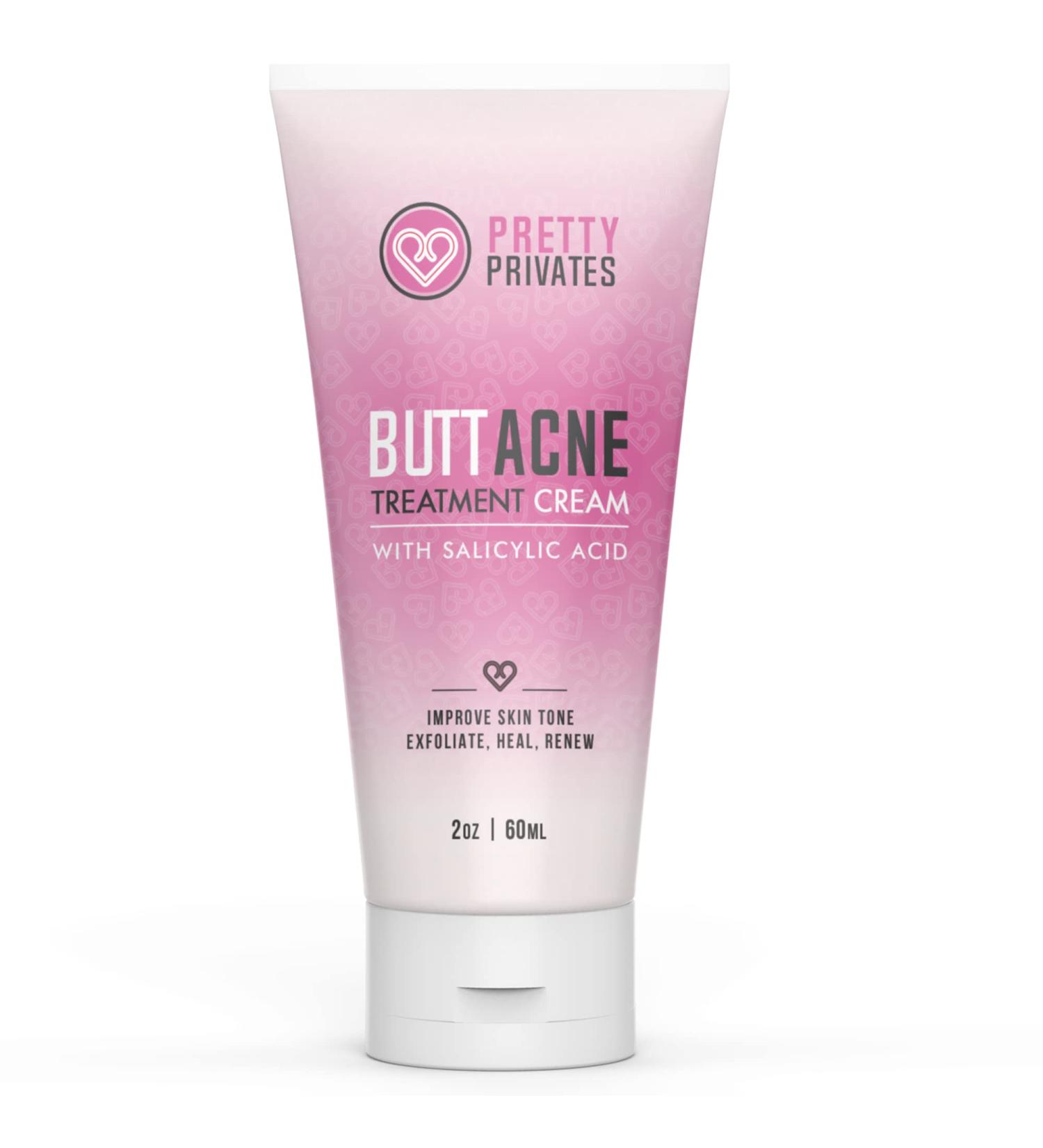 Pretty Privates Premium Buttocks Acne Cream - Salicylic Acid Clearing Lotion for Butt & Inner Thighs - 2 Oz - Buy Online on GoSupps.com