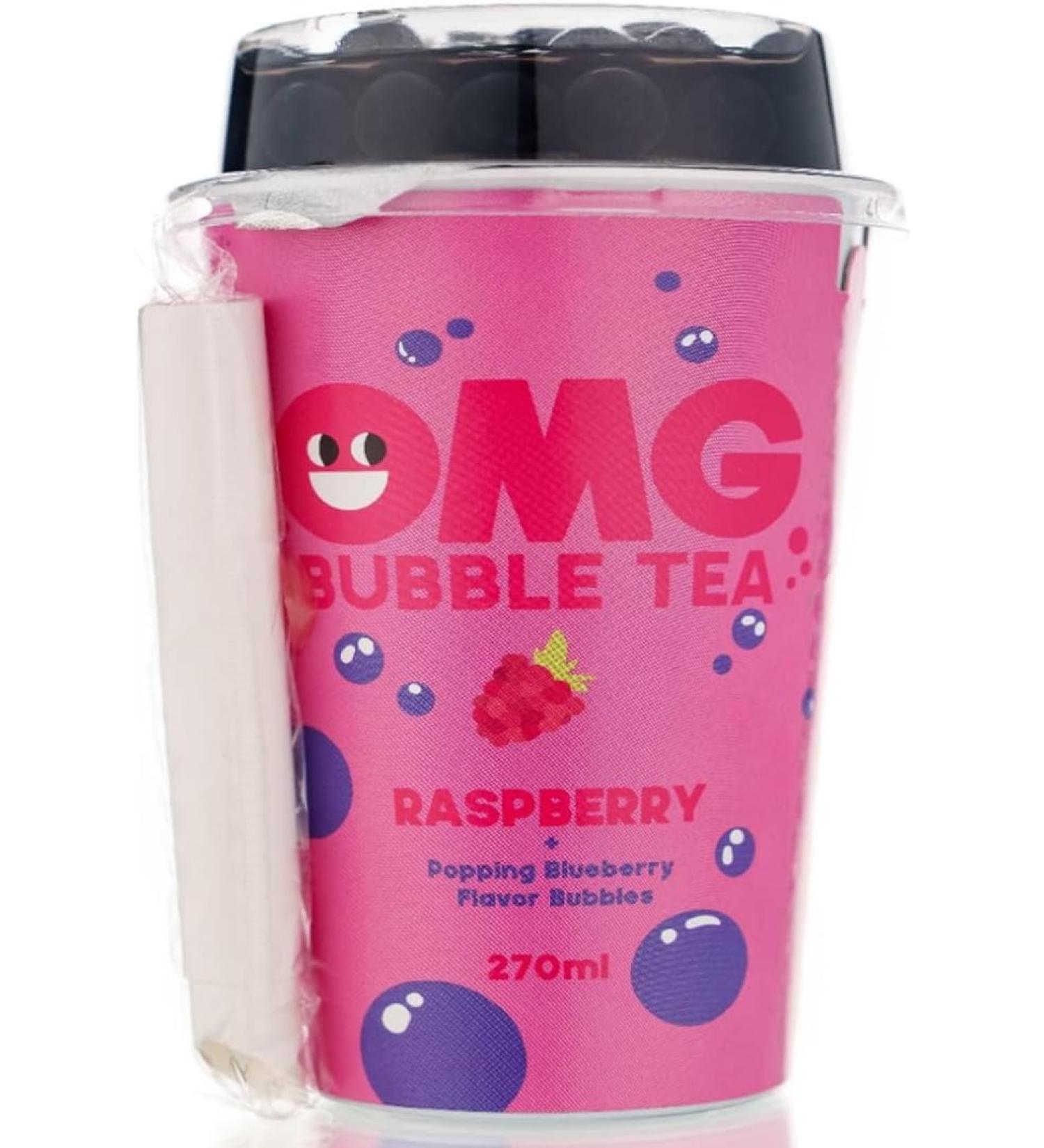 Bubble tea | Real tea Real fruit Popping bubbles|(Raspberry Tea with popping Blueberry bubbles)(Pack Of 6) Delicious Tasty And Twisty Treat - Buy Online on GoSupps.com