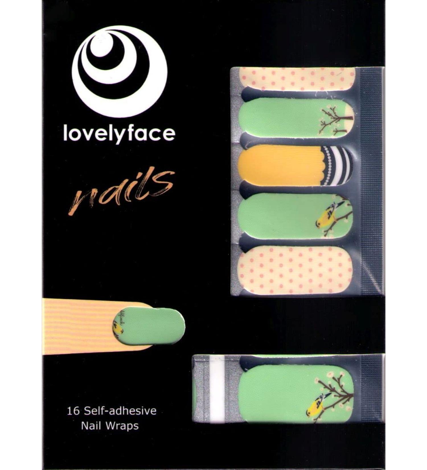 Lovelyface Cherry Blossom Nail Wraps - 16 Non-Toxic Self-Adhesive Foils | Exclusive Patterned Nail Art for Long-Lasting Manicure - Buy Online on GoSupps.com