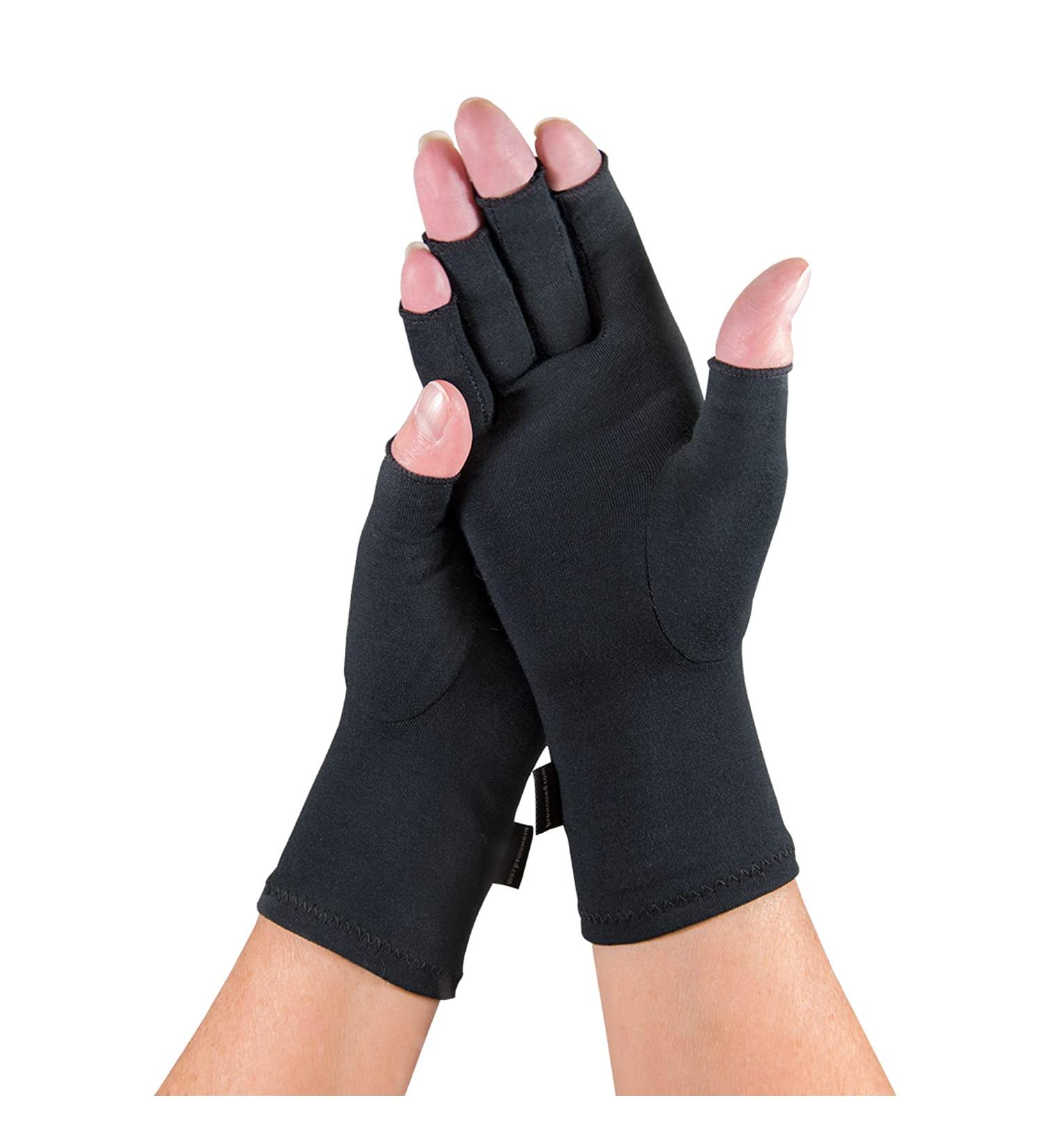 IMAK Compression Arthritis Gloves - Medium (1 Pair) Black | Joint Relief Hand Gloves for Rheumatoid & Osteoarthritis | Arthritis Foundation Commended | Provides Compression | Ease of Use - Buy Online on GoSupps.com