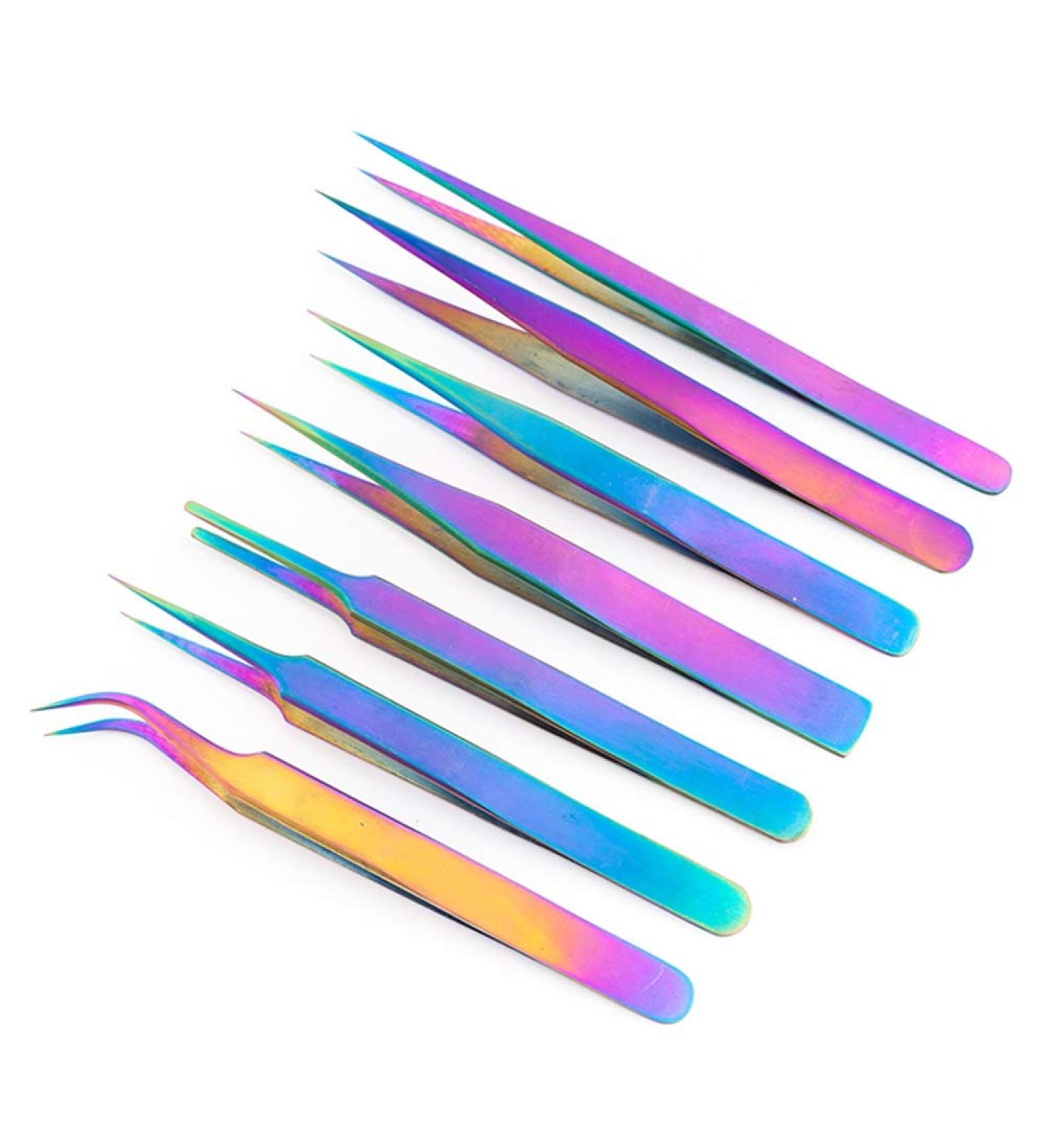 RIYAN Stainless Steel Tweezers Volume Eyelashes Extensions Eyebrow Tweezers Curved Straight Nail Clipper Nipper Makeup Tools - Buy Online on GoSupps.com