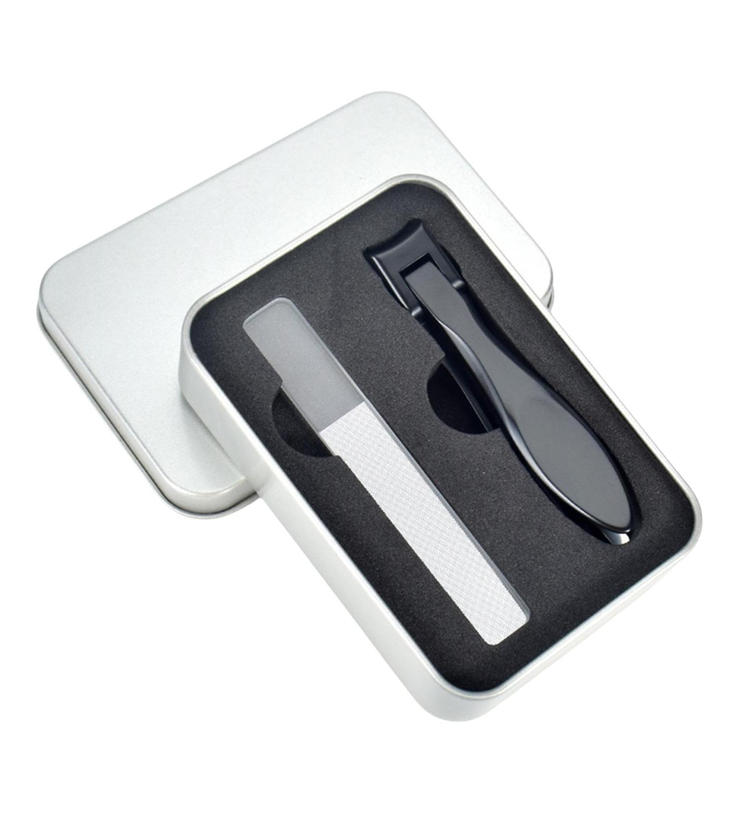 Nail Clippers Nail Clippers Stainless Steel Nail Clippers with Nail File | Toenail Clippers for Men and Women Pedicure Tools Nail Care for Grooming Black - Buy Online on GoSupps.com