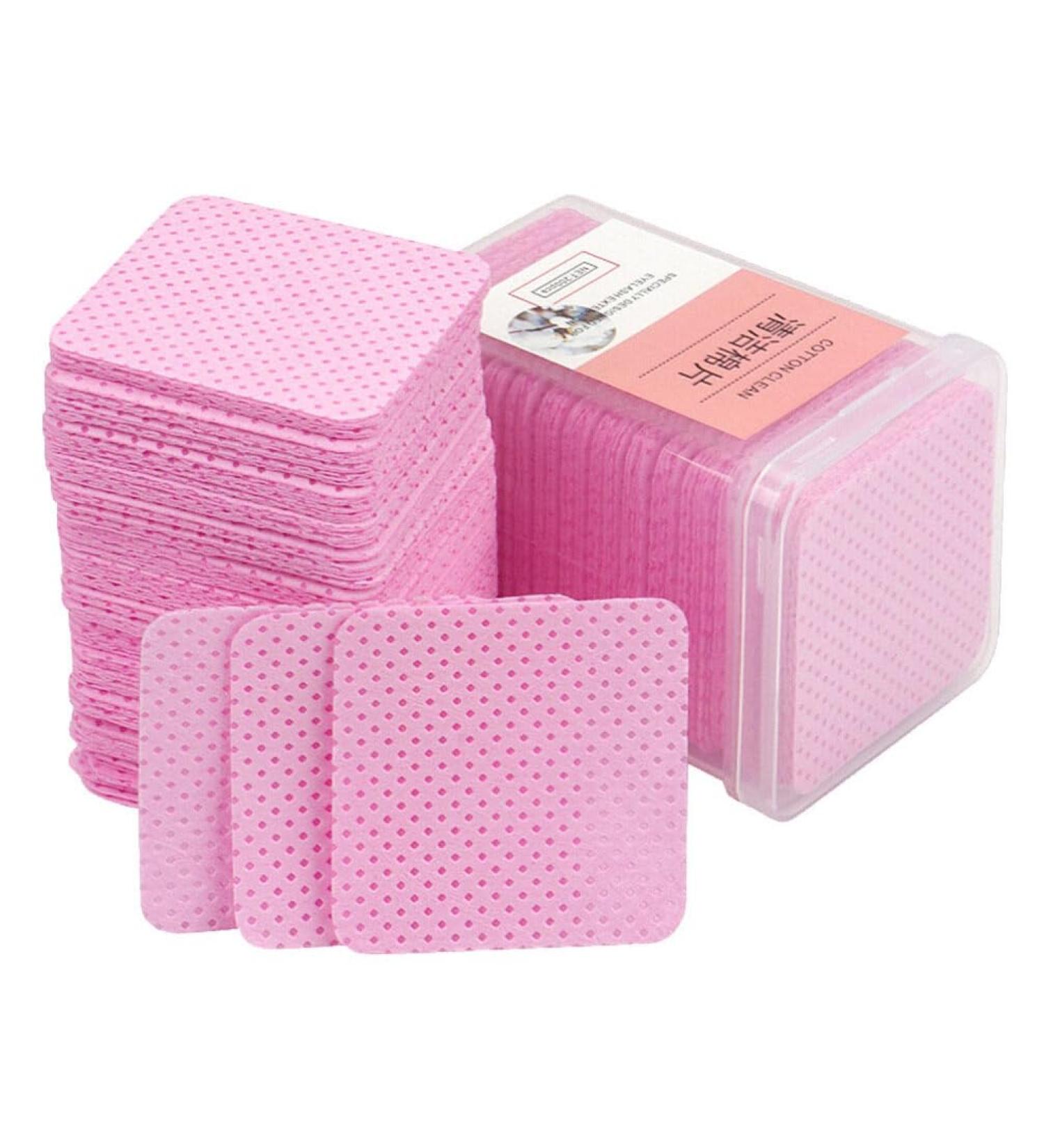 FRCOLOR 800 Pcs Glue Wipes - Glue Remover Cleaning Pads Non-Woven Fabric for Nail Polish & Eyelash - 4.8x4.8cm Pink - International Shipping Available - Buy Online on GoSupps.com
