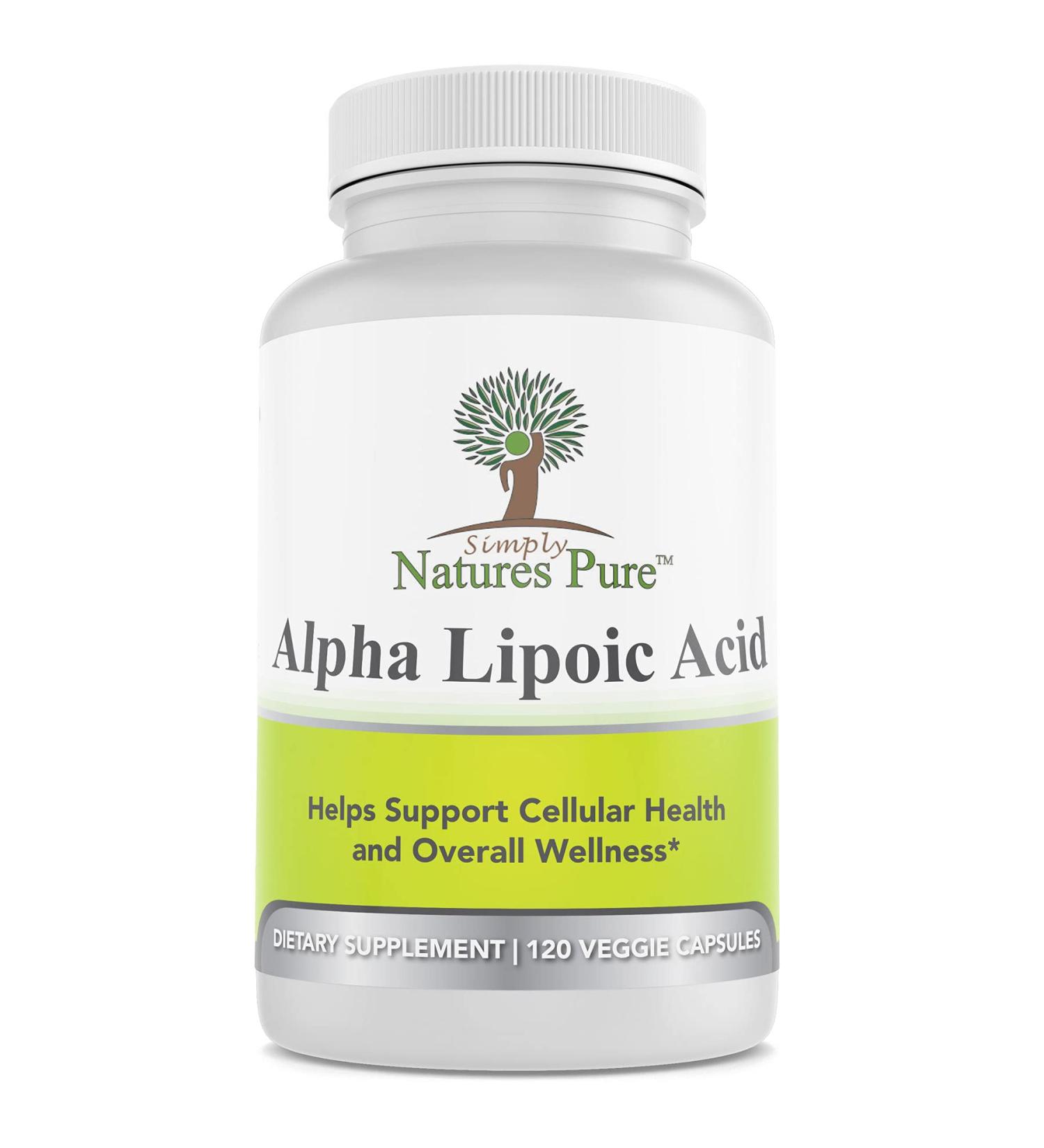 Pure Alpha Lipoic Acid 600mg 120 Veggie Capsules | Non-GMO RLA R-LA S-Lipoic ALA Thioctic Acid | 4 Month Supply (120 Count) - Simply Nature - Buy Online on GoSupps.com